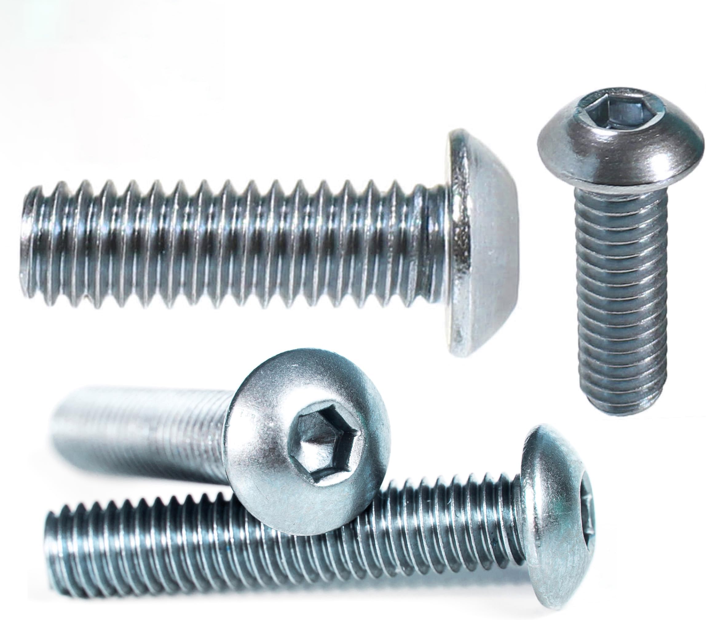 M12 (12mm x 25mm) Button Head Screws Allen Socket Bolts Screws High Tensile Steel 10.9 Zinc Grade ISO 7380-1 (Pack of 20) M09A