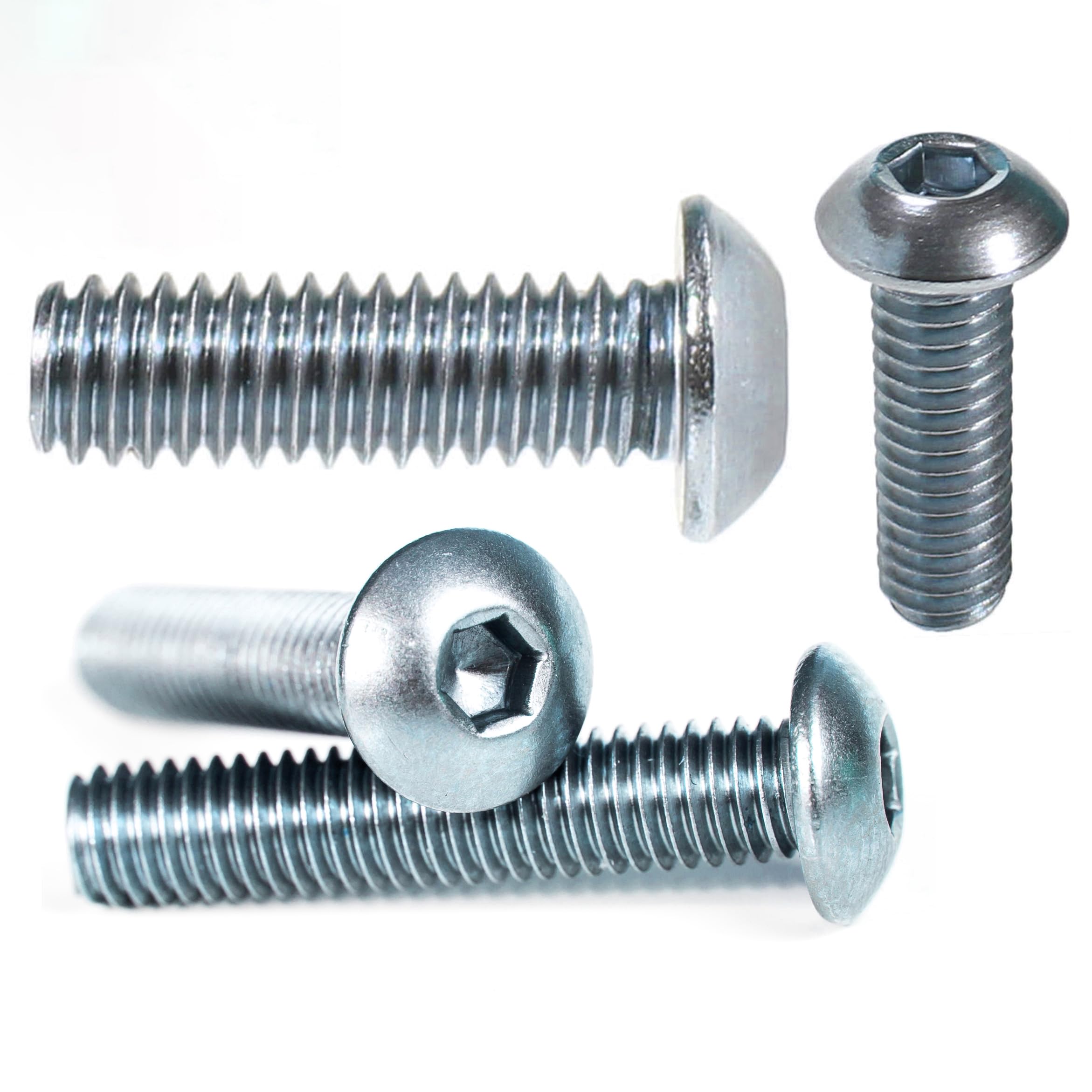 M8 (8mm x 12mm) Button Head Screws Allen Socket Bolts Screws High Tensile Steel 10.9 Zinc Grade ISO 7380-1 (Pack of 20) M09A