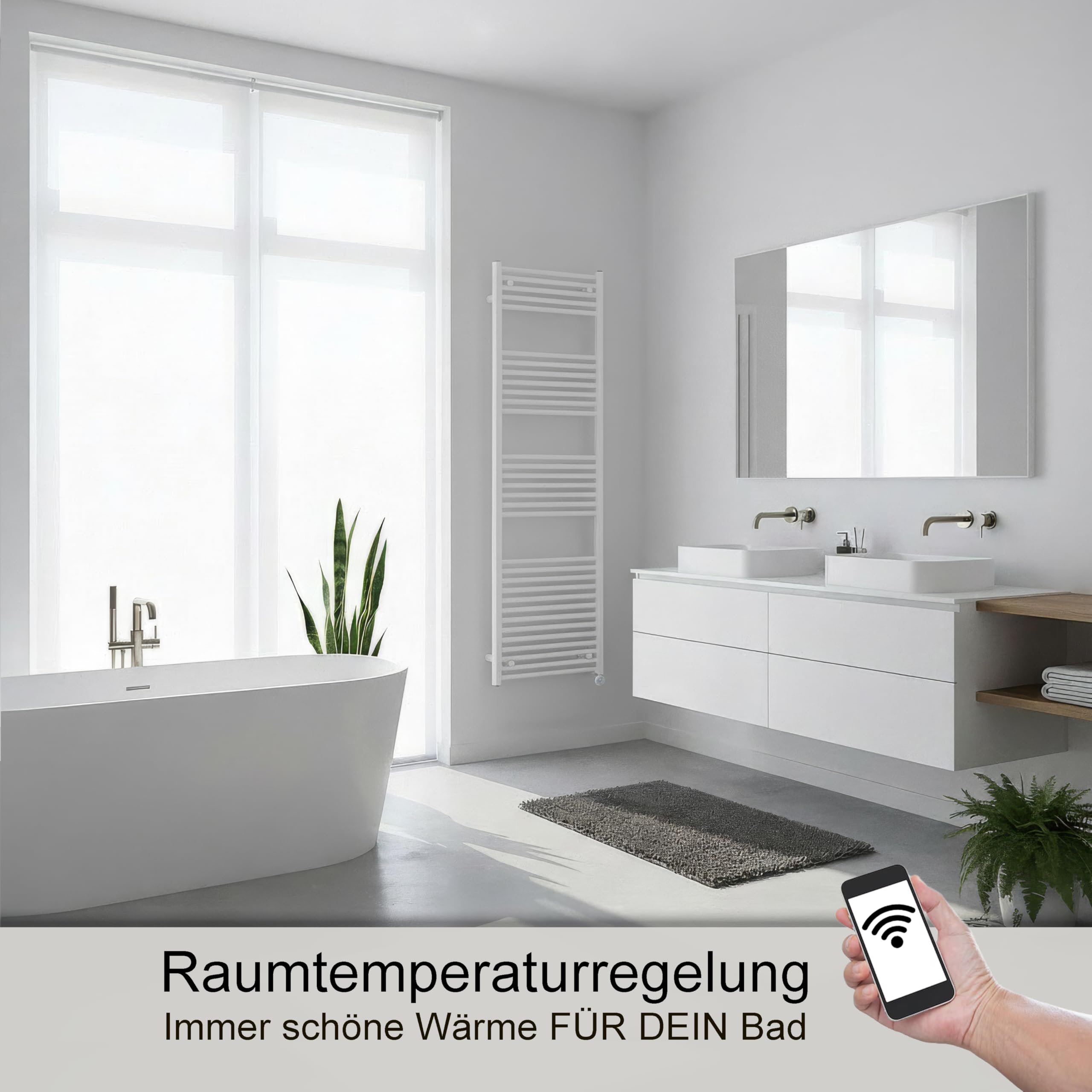 anapont WiFi und Bluetooth elektrischer Badheizkörper 1775x600 - weiß gerade - Handtuchheizkörper - Badheizung elektrisch - Handtuchheizung - Made in Germany | Handtuchheizkörper, Badheizung elektrisch, Handtuchheizung, Made in Germany