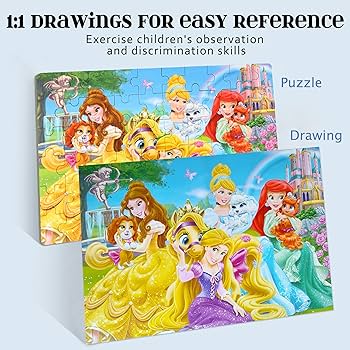 Amazon.com: MZZOTOY Princess Puzzles for Kids Ages 4-8, 60