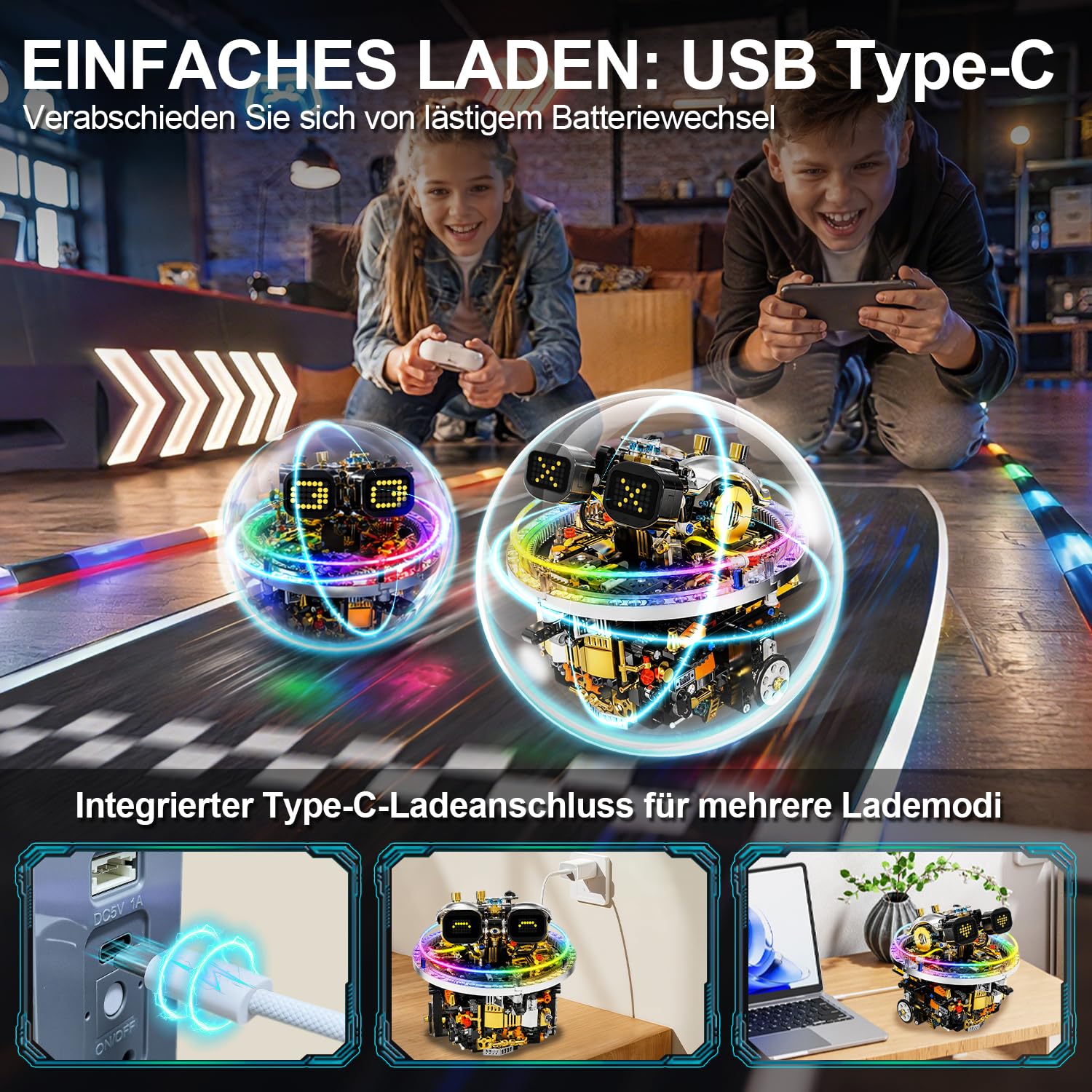 Robot de ingeniería infantil, 804 piezas RC bloques de sujeción robot, robot RC con luces Cyberpunk y caras de ojos LED, tecnología de mecanismo de rodillo programable, juguetes técnicos a partir de 8