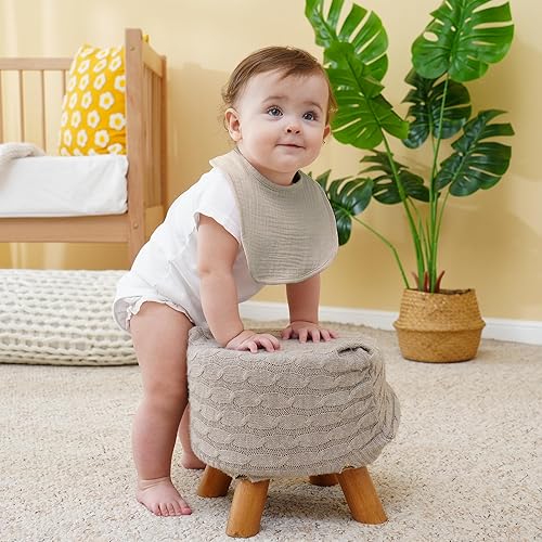 Miniatura 8 de Muslin Baby Bibs Cotton Baby Drool Bandana Bibs for Baby Girls Boys Infant Newborn Toddler Drooling and Teething Azul macaron,rosado (Macaron