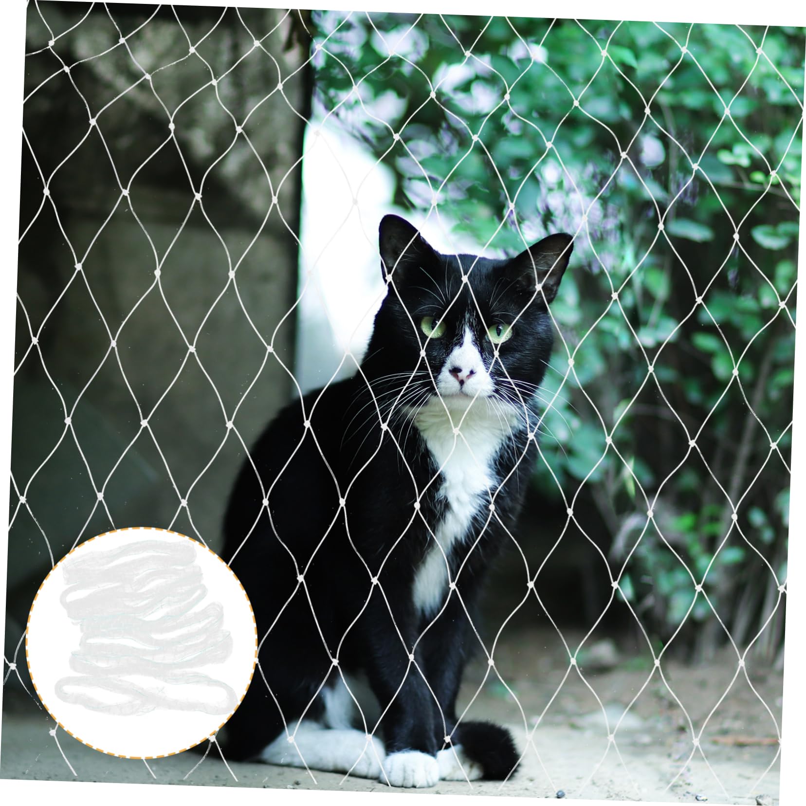 Katzenschutznetz für Balkon und Fenster Netz Balkon Katze ohne Bohren Nylon Weiß Zuschneidbar zur Absturzsicherung