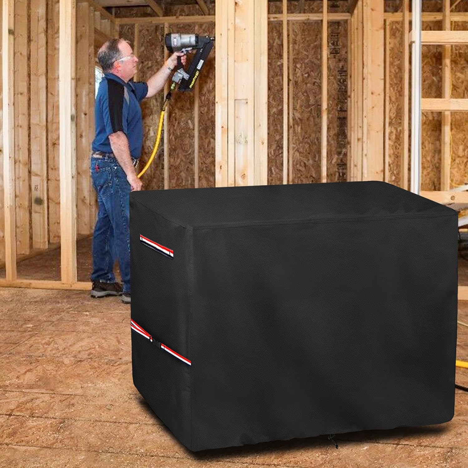 Air Compressor Cover, Heavy Duty Waterproof Dust Compressor Cover, Suitable for Portable Air Compressors and Other Handcart Type Air Compressors of the Same Size