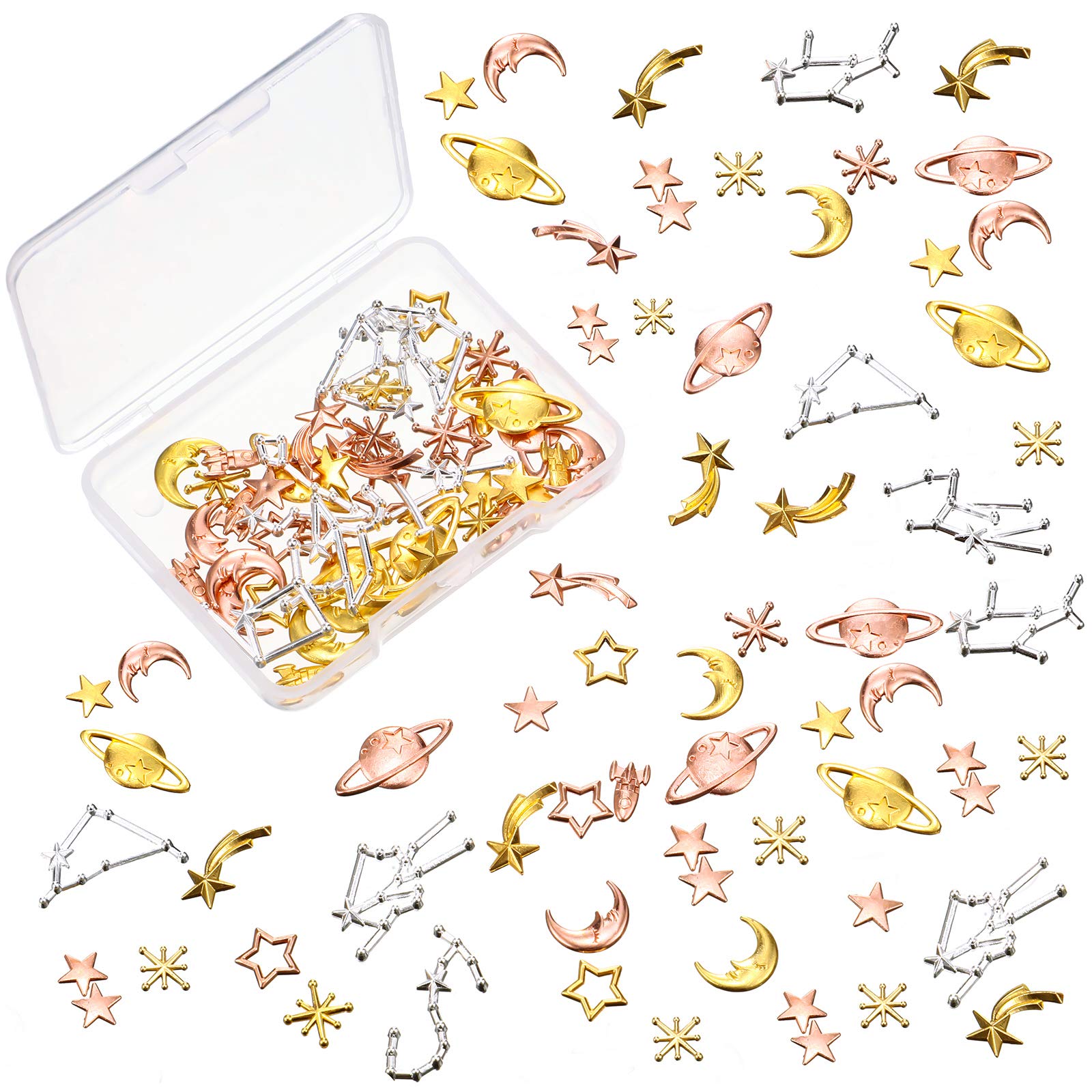 Cosmos Themed Resin Fillers and Constellation Theme Resin Fillers Set Moon Star Resin Charms Alloy Epoxy Resin Supplies
