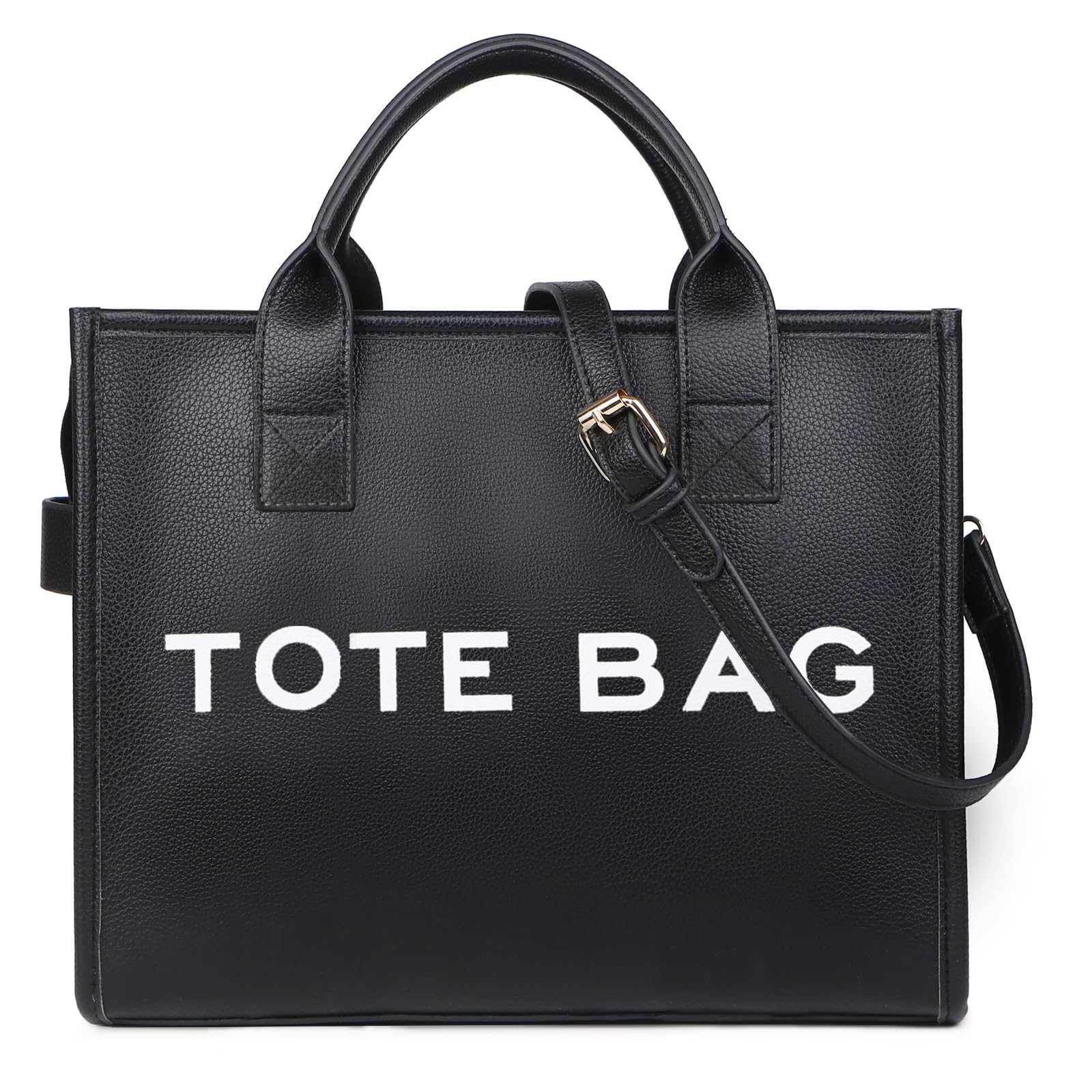 Tote Bag for Women Pu Leather Work Handbags Purses with Top Handle Letter Print Weekender Hobo bag Bags
