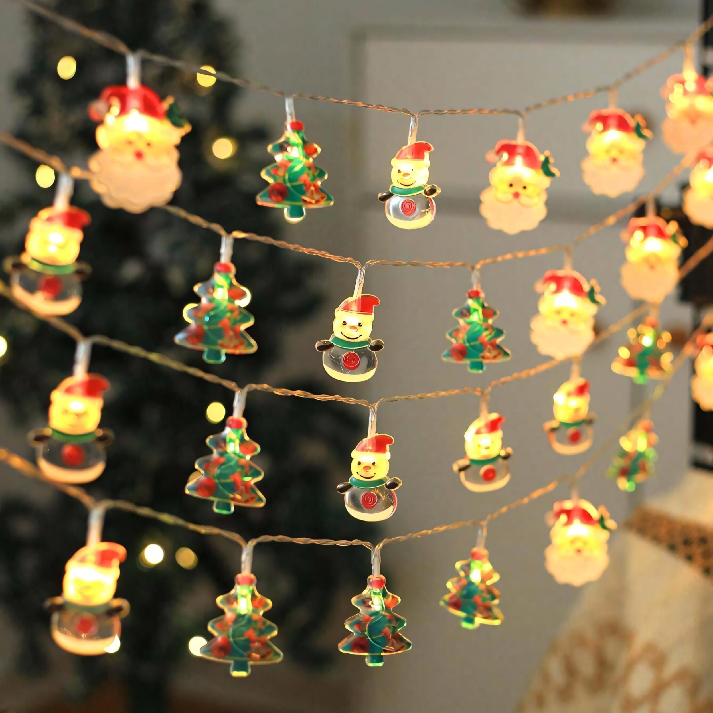 Zafaa Home Santa Claus Bаttery Operated LED String Lights – 2m with 10 Warm LEDs for Mini Trees, Wreaths, and Holiday Table Decorations