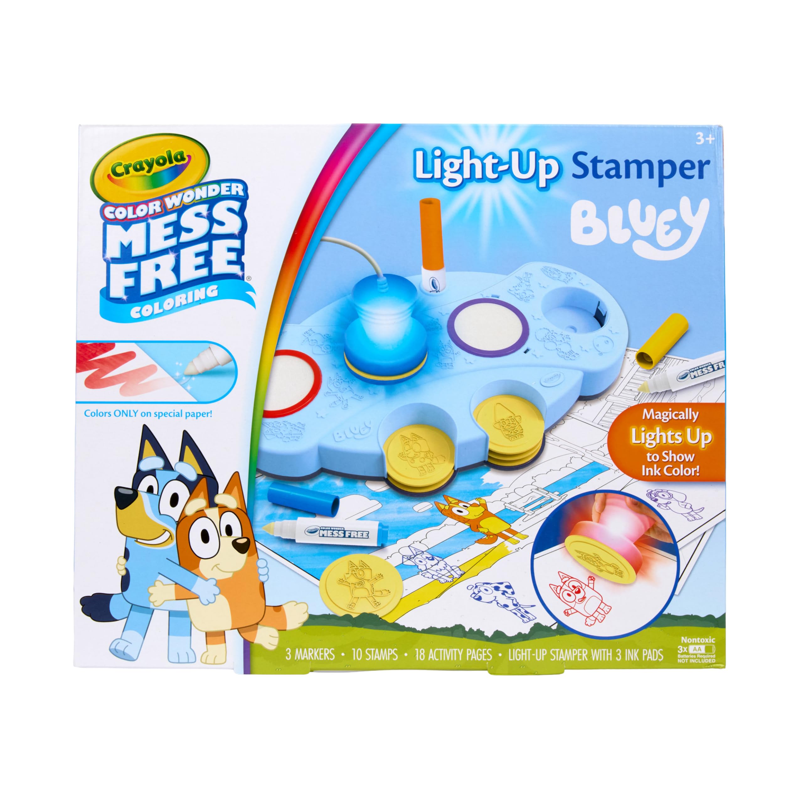 Crayola Set di arte magica con luce blu per bambini, libro da colorare e timbro anti-orgasmo, giocattolo blu per bambini dai 3 anni, 4 e 5 anni