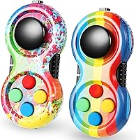 Vista 11 de Skylety 2 piezas de juguetes para la ansiedad para adultos, controlador, almohadilla para aliviar el estrés, cubo clicker, controlador de juego