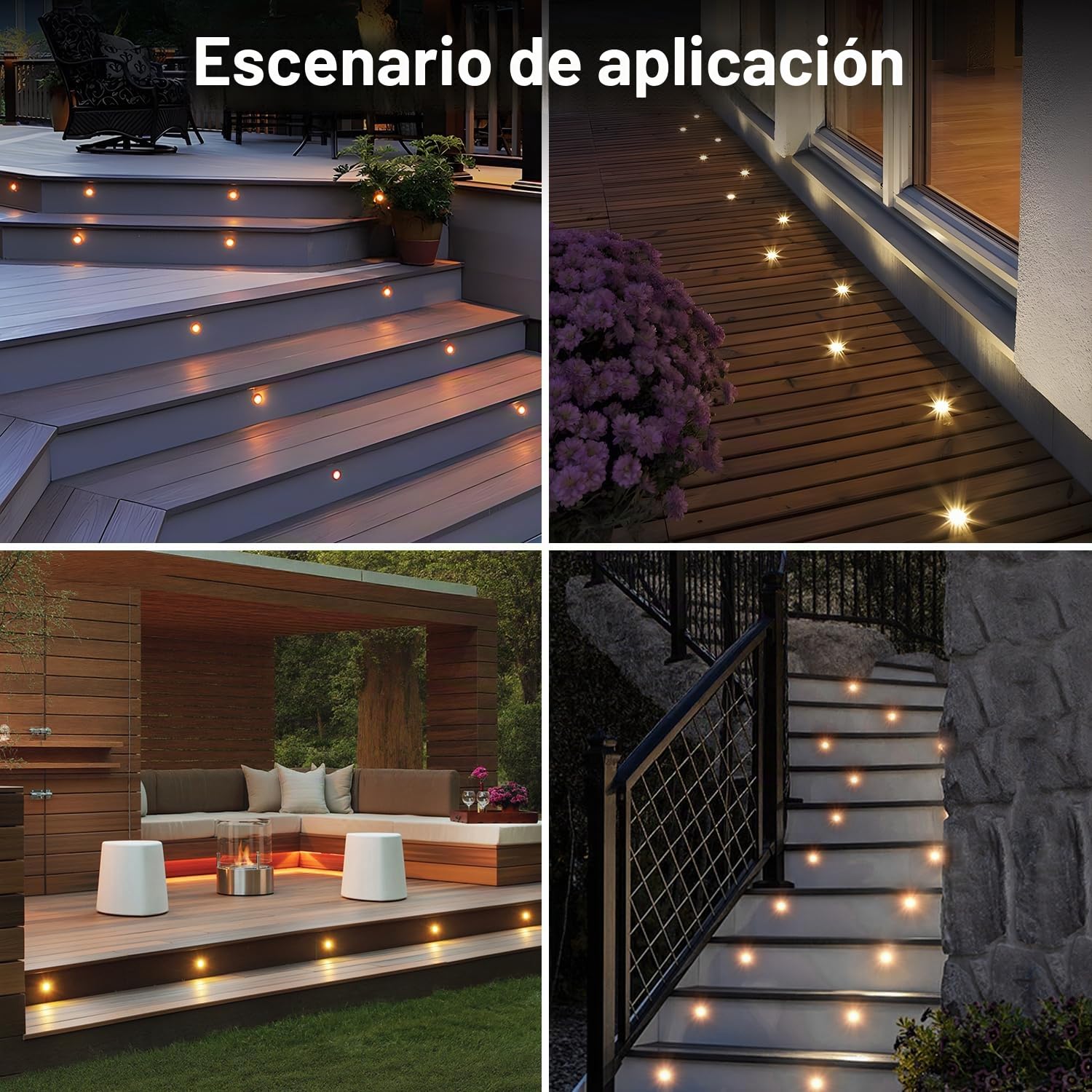 Arotelicht juego de 16 unidades Foco LED empotrable de 12V,Suelo Led, IP67, resistente al agua,2800K,color blanco cálido,0.6W, diámetro de 32mm, para terraza, cocina, jardín, luz decorativa de