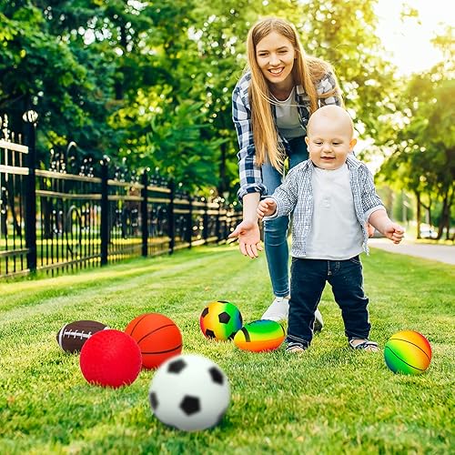 Miniatura 8 de EVERICH - Pelotas para niños pequeños de 1 a 3 años, 7 bolas de juego de 5 pulgadas para niños, juego de pelotas deportivas pequeñas de goma suave