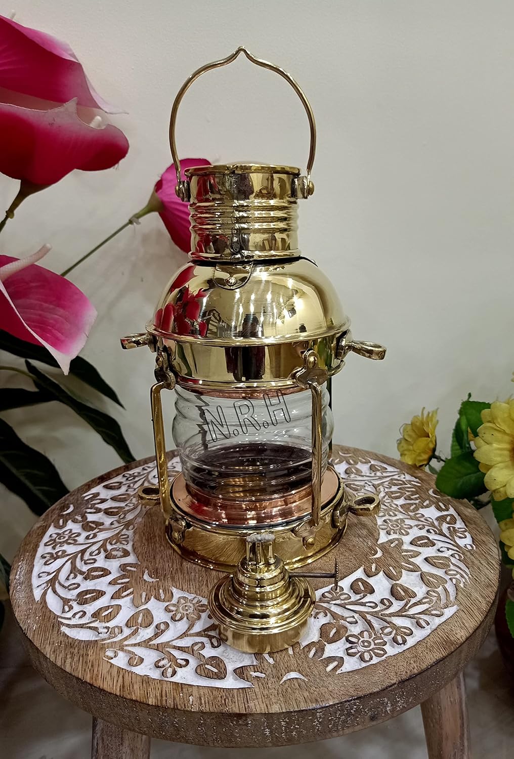 Brass Oil Lantern Maritime Collectible Ship Lamp /Decorative Lantern/ Nautical Wall Hanging Oil Lamp/ Boat Lamp