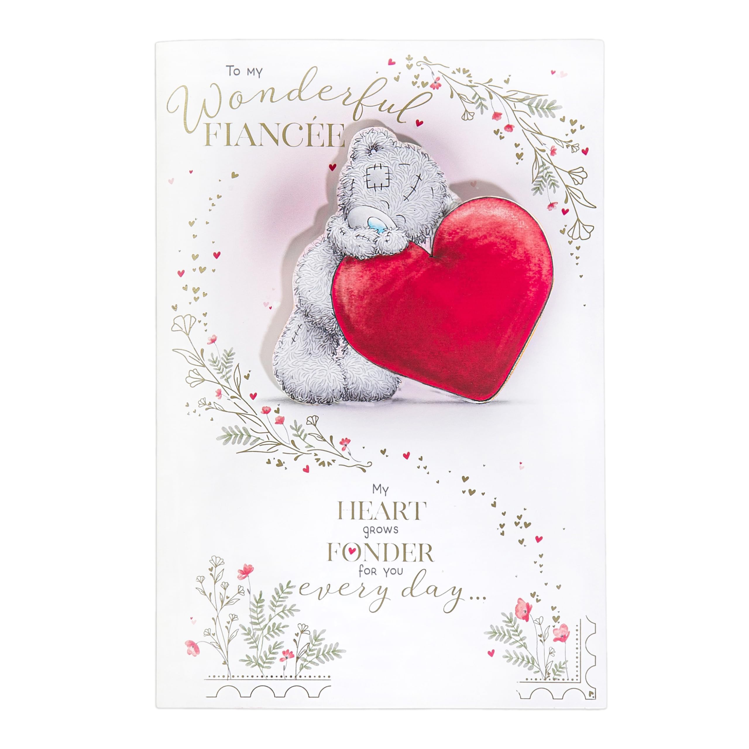 Me To You Tatty Teddy Luxury Hand Made Valentine's Day Card 'To my Wonderful Fiancée' 6 x 9 - Official Collection