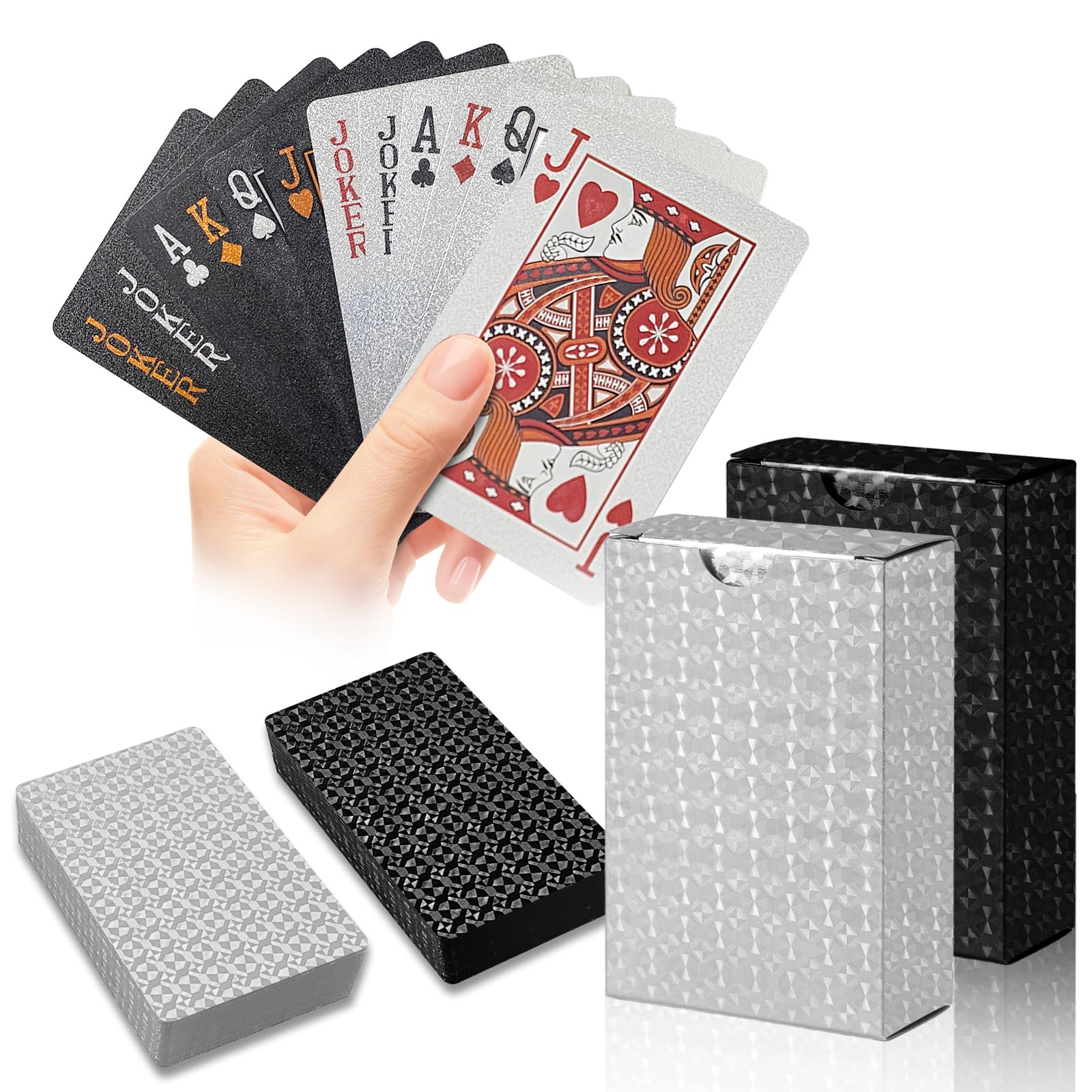 GOODS+GADGETS® Cartes à Jouer en Plastique - Jeu de Poker 54 Cartes | Plastique lavable, sans cornage ni marquage - idéal poker, rami, canasta, skat, doppelkopf GOODS+GADGETS® Cartes à Jouer en Plastique - Jeu de Poker 54 Cartes | Plastique lavable, sans cornage ni marquage - idéal poker, rami, canasta, skat, doppelkopf