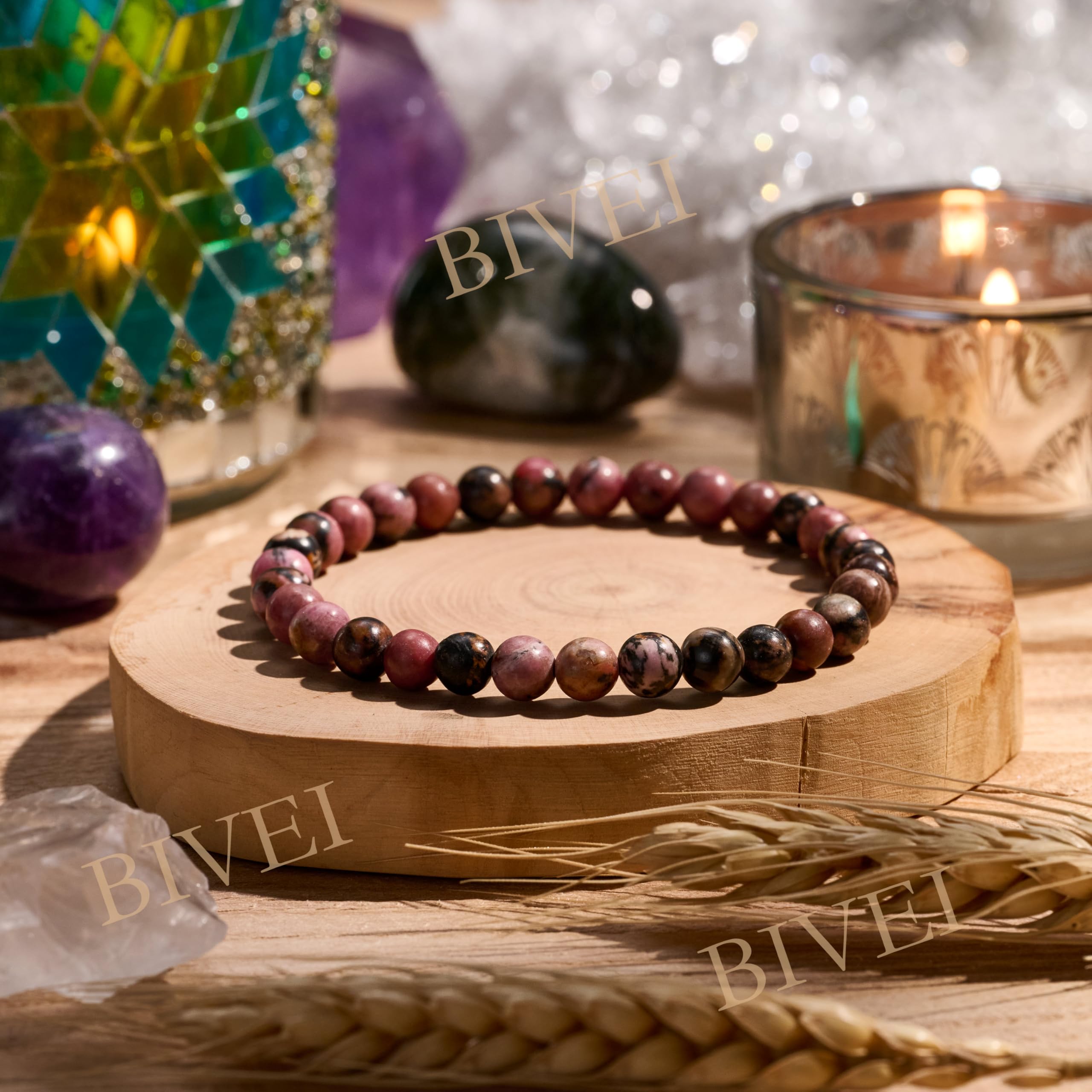 Bivei signora braccialetto perline 6mm semiprezioso cristallo naturale elastico elastico cristallo accessori regalo di yoga