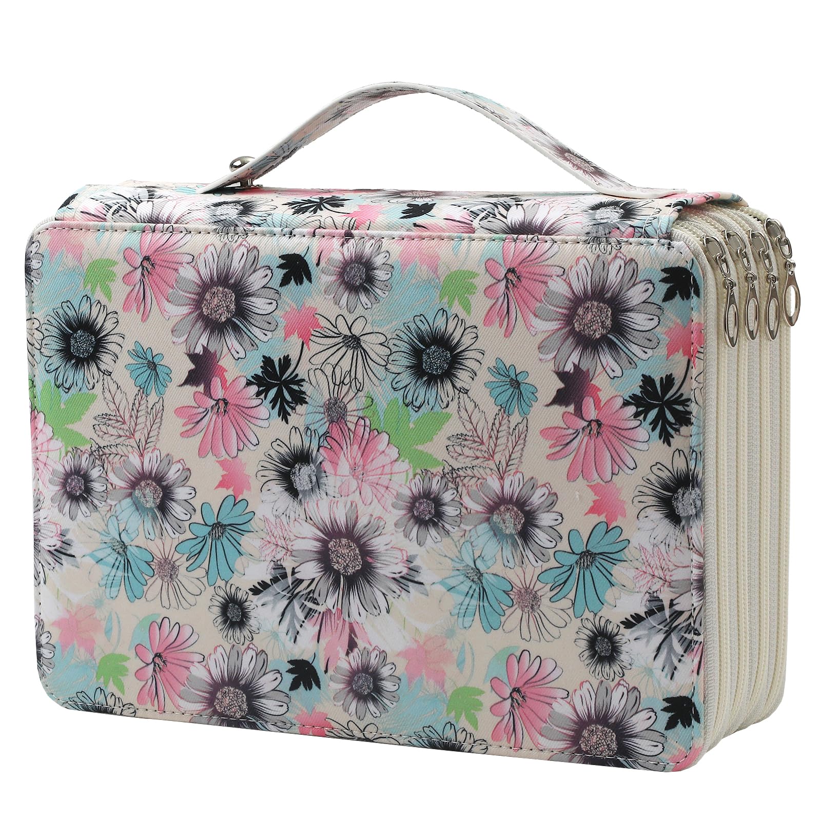 HMZSP 200 Slots Colored Pencil Case, Large Pencil Pouch Organizer with Elastic Loops for Colored Pencils & Art Gel Pens