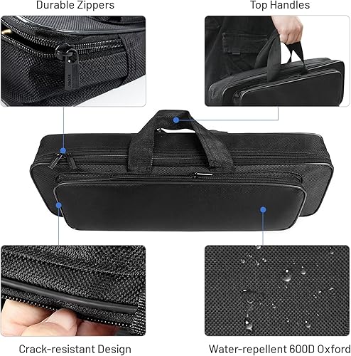 Miniatura 5 de ERYUE Organizador de caña de pescar, organizador de caña de pescar, 17.7 in19.7 in23.6 in, bolsa de caña de pescar repelente al agua, bolsa de