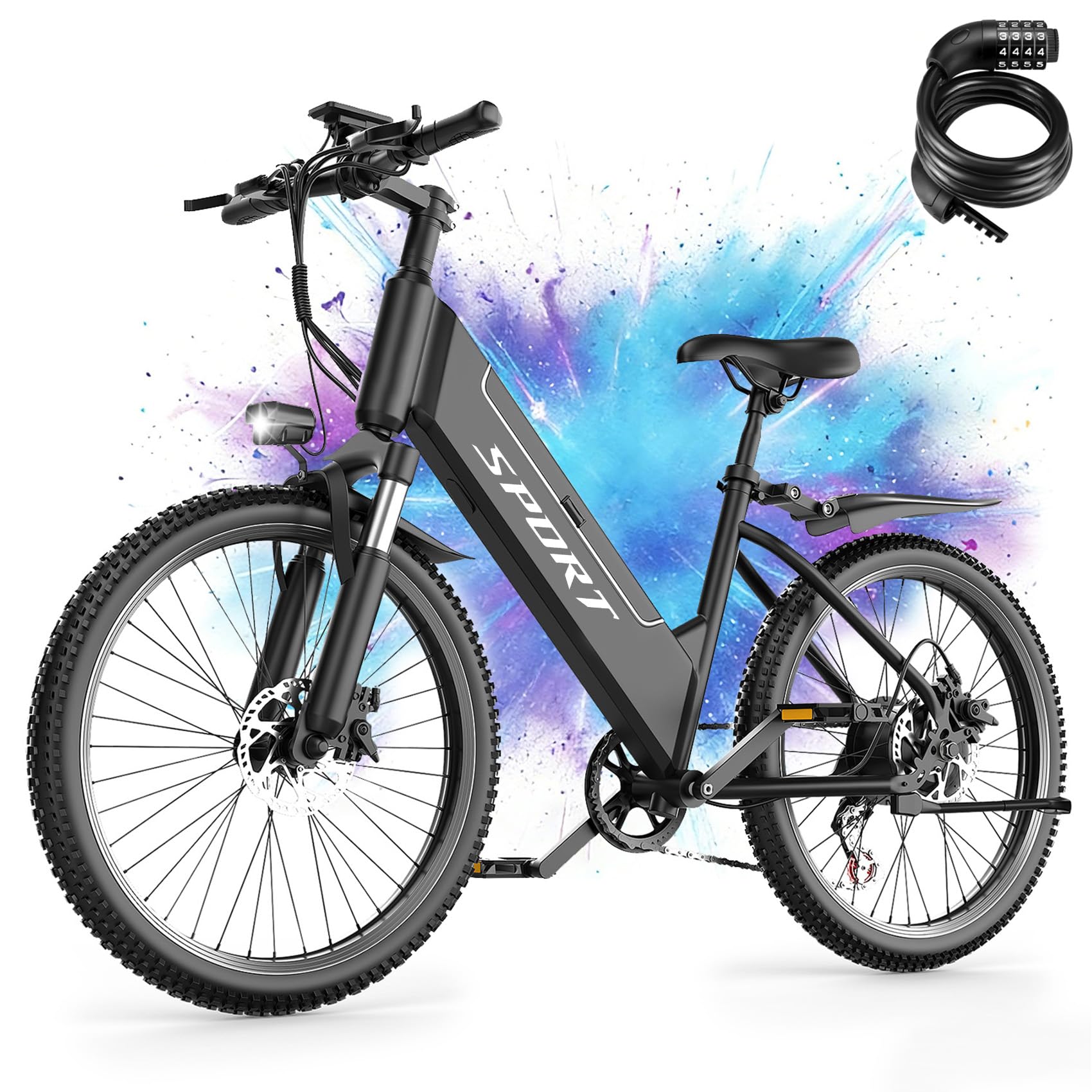 Electric Bike for Adults, 1500W Peak E bike with 48V 12Ah Internal Removable Battery, 26" Electric Bicycle Up to 25MPH, 65 Miles Long Range, 5 Modes &amp; 7 Speeds, Lightweight Cruiser E-bike for Commute