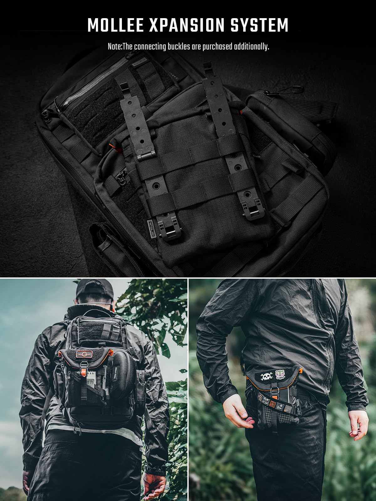 TACTICAL_GEEK EXT14 Sac de rangement EDC multifonction RFID noir
