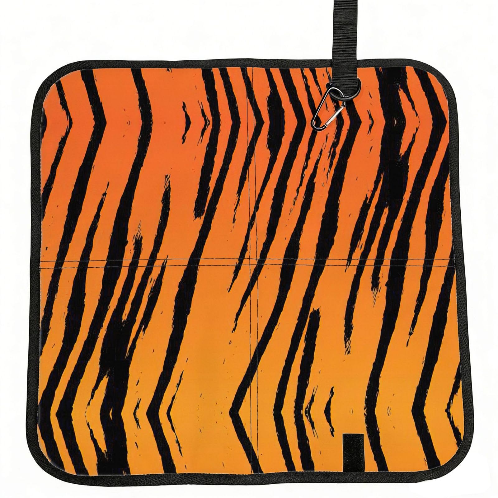 SDEGTHO Tiger Stripe Print Padded Seat Pad Folding Cushion Waterproof Bench Mat Portable Outdoor Rest Mat 15.8"