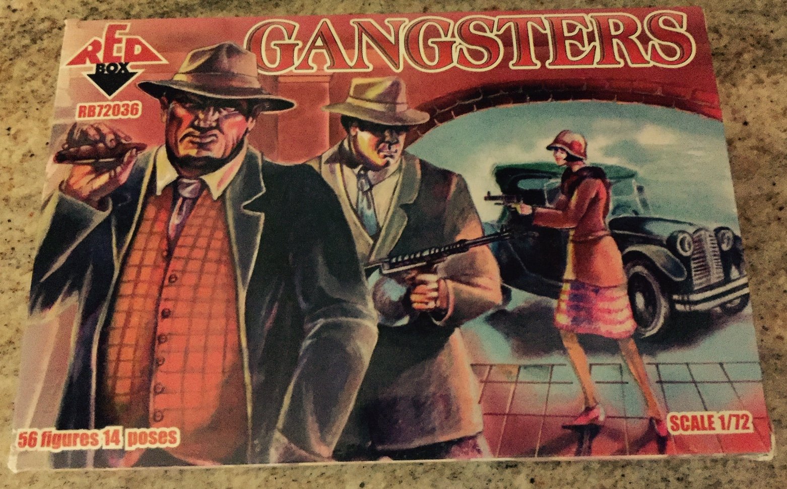 PLASTIC MODEL FIGURES Gangsters 56 FIGURES IN 14 POSES 1/72 RED BOX 72036