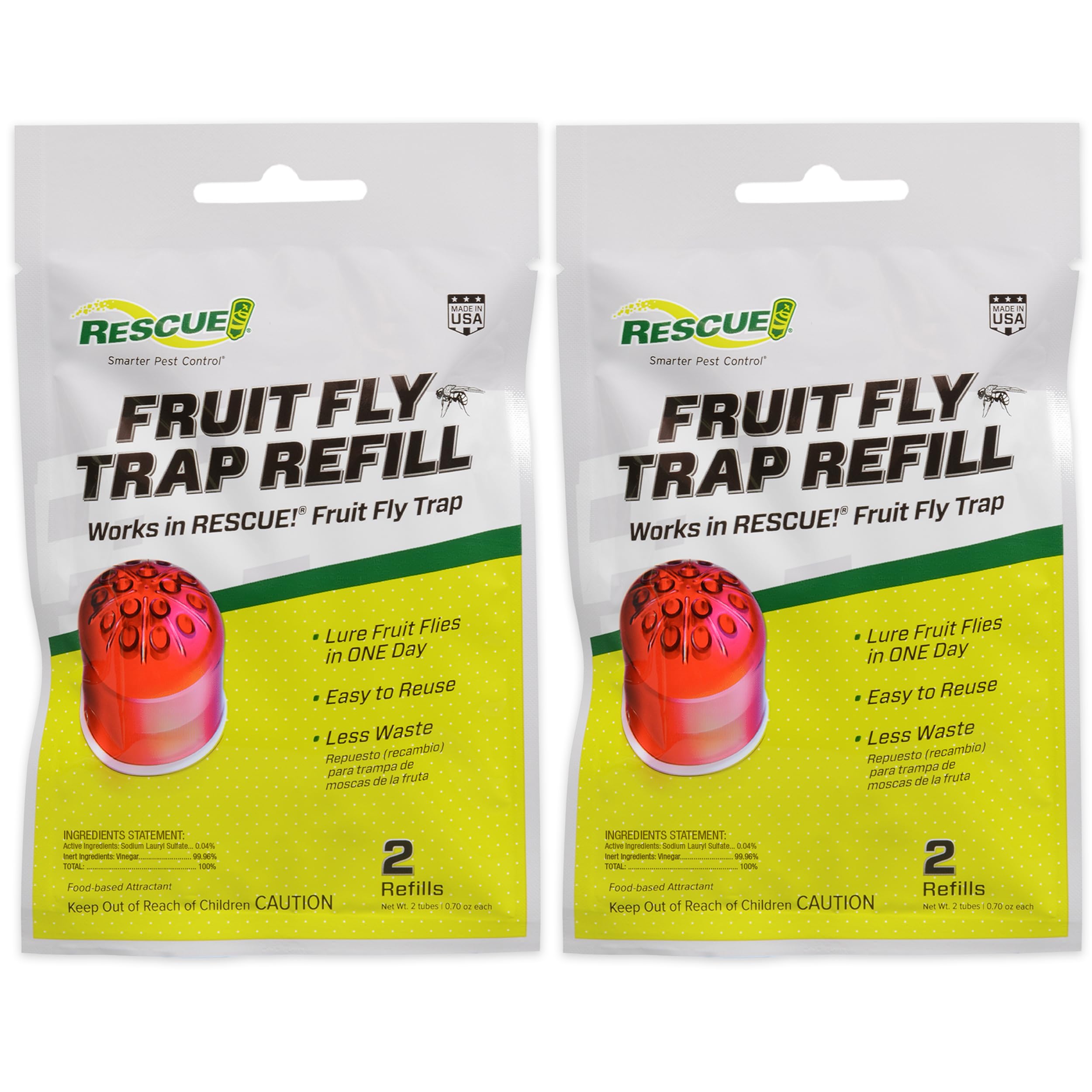 Fruit Fly Trap Bait Refill – 30 Day Supply – 2 Pack