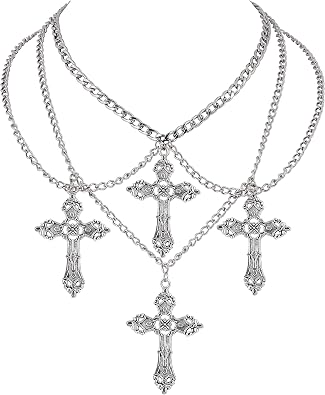 Sacina Gothic Cross Choker Necklace, Goth Punk Emo Grunge Y2k Necklace, Goth Jewelry, Halloween Christmas Jewelry Gift for Women