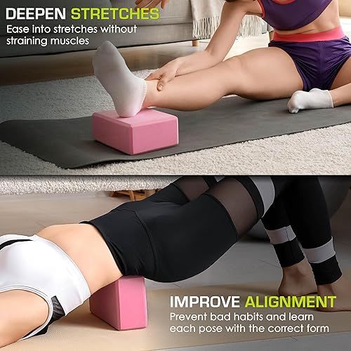 Miniatura 4 de Bloques de espuma para yoga de ProSource, set de 2, alta densidad, tamaño grande 9 x 6 x 4 pulgadas