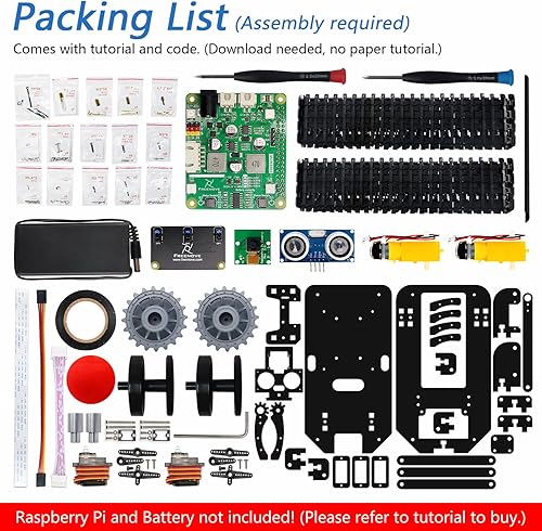 Miniatura 2 de FREENOVE Kit de robot tanque para Raspberry Pi 5 4 B 3 B+ Zero 2 W, chasis de orugas, objetos de agarre, trazado de bolas, seguimiento de línea,