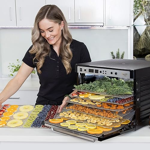 Miniatura 2 de Tribest Sedona SDC-S101-B Supreme - Deshidratador eléctrico comercial de alimentos con bandejas de acero inoxidable para deshidratador, negro, 17 x