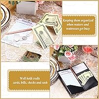 Vista 4 de 10 piezas de presentadores de cheques para restaurantes, porta tarjetas de cheques de invitados, libros de cuentas de restaurante negros, porta