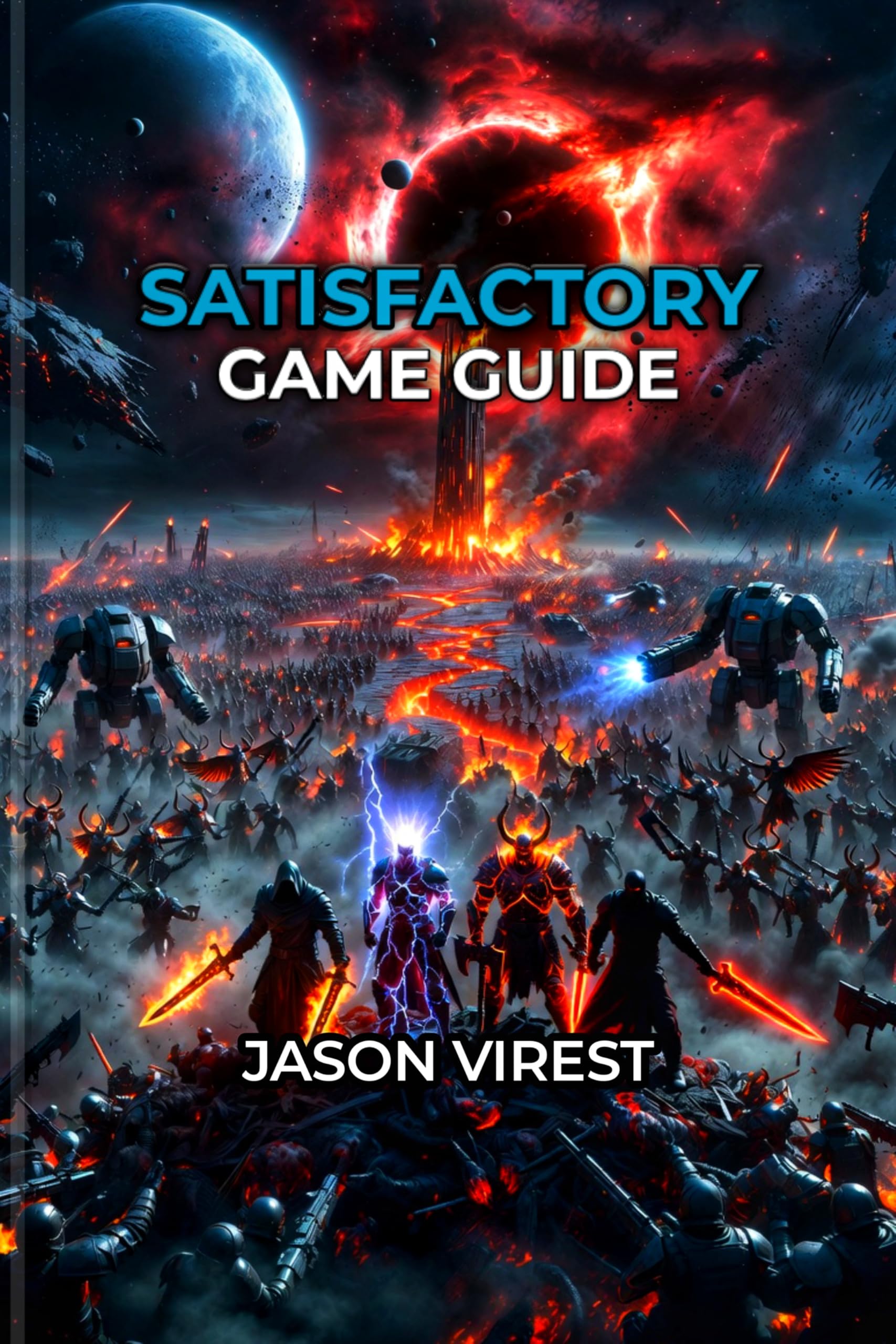 Livre Satisfactory guide de jeu anglais pour s'organiser et réussir ses plans d'usine le soir