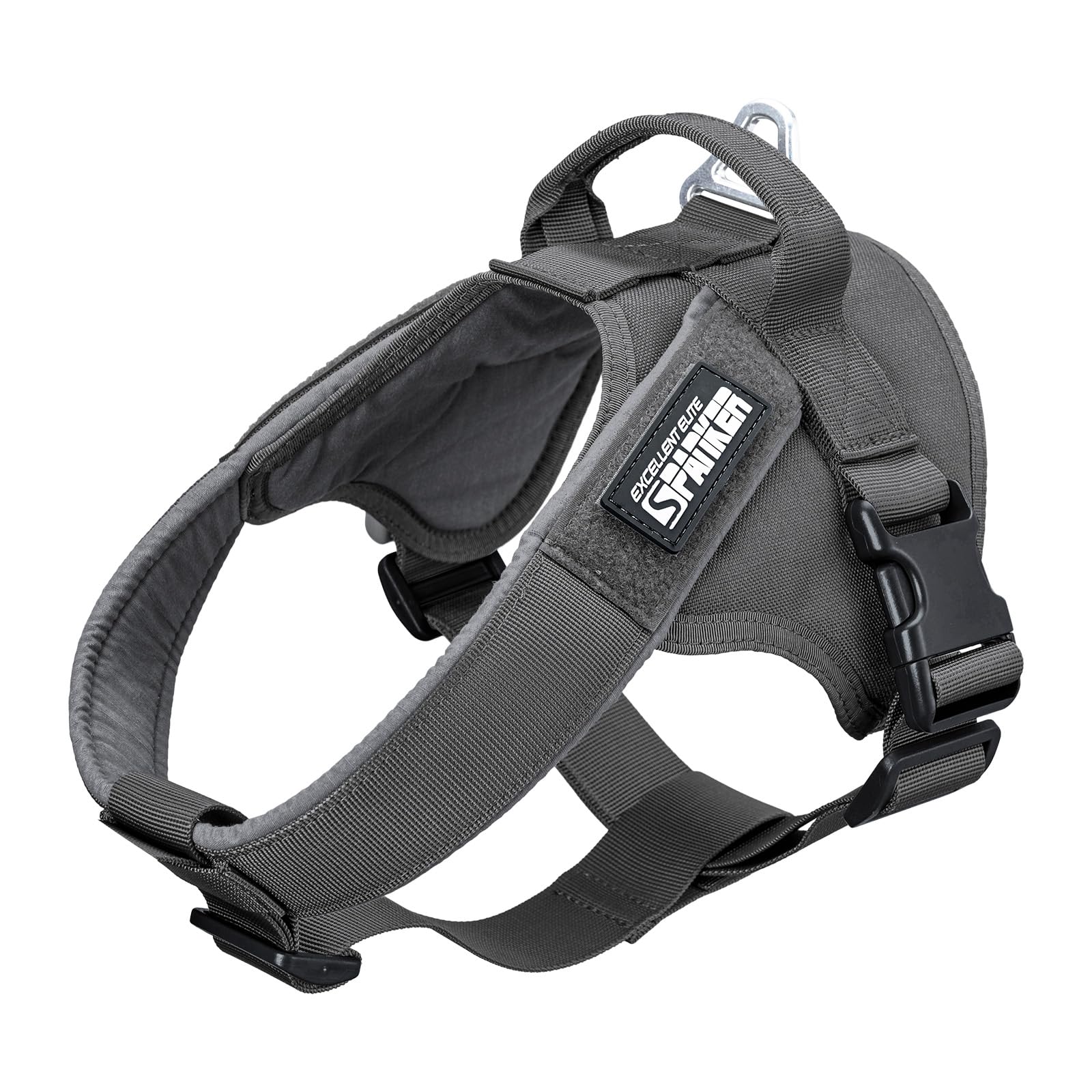 EXCELLENT ELITE SPANKER Arnés táctico para perro, arnés militar de patrulla sin tirones, chaleco militar para perro, chaleco ajustable de entrenamiento para perros de trabajo con asa para perros