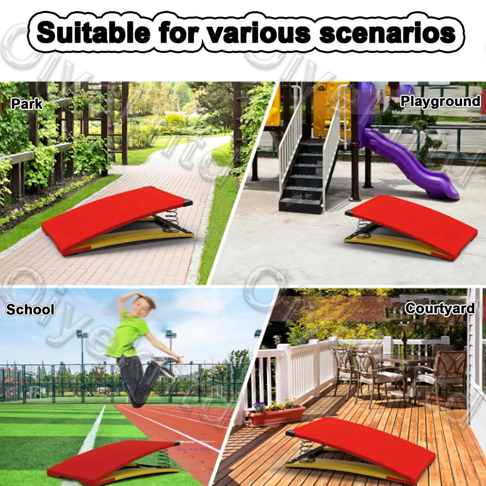 Drewniana trampolina gimnastyczna ze wspomaganiem sprężynowym (4 sprężyny) – sprzęt treningowy do lekkiej atletyki 60x120CM
