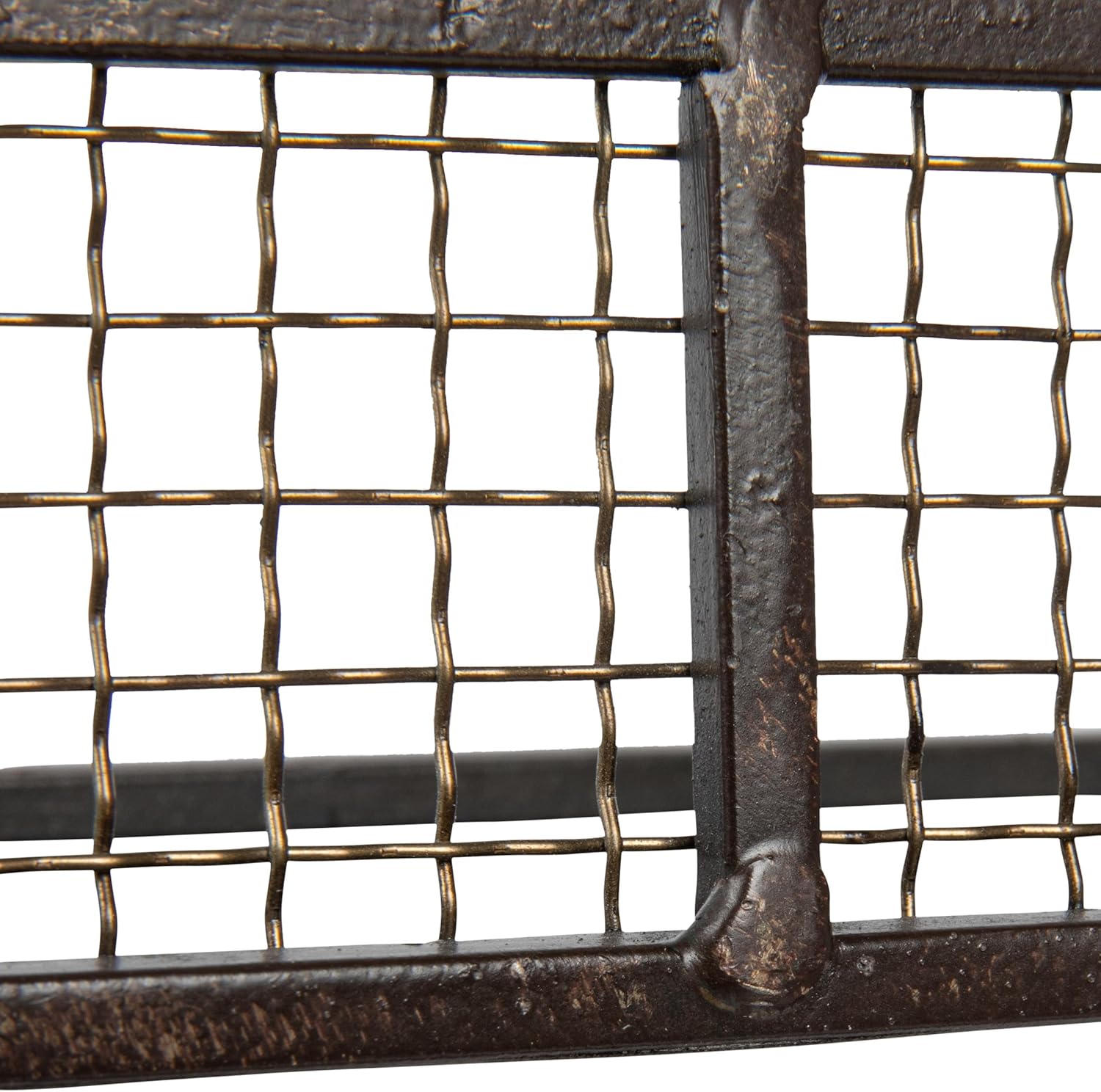 Gray Iron Floating Wall Shelves with Hanging Bar, Set of 2