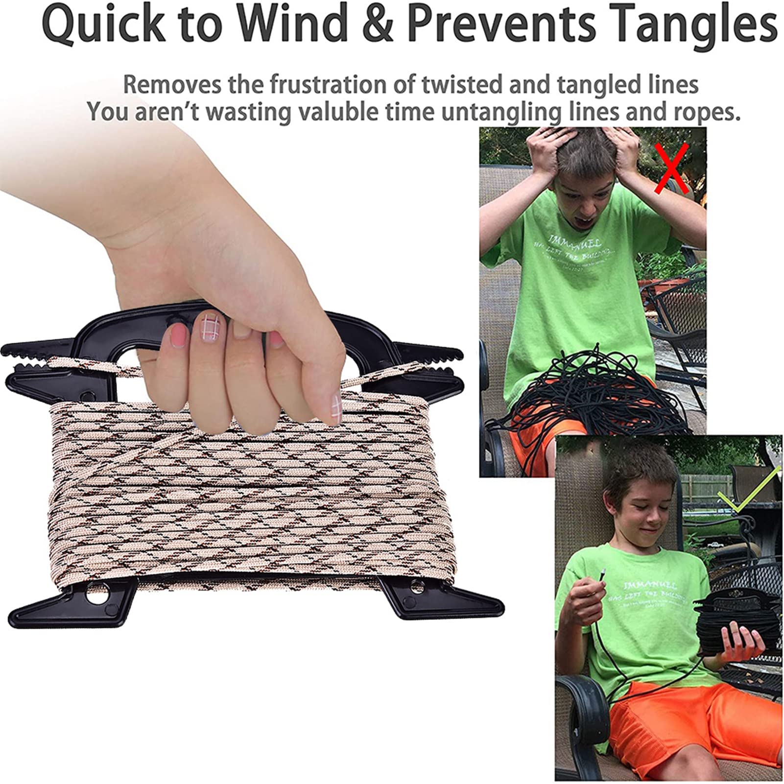 Corde Paracorde Enrouleur De Corde - 5 Bobines De Corde De Pu00eache Outil De Rangement