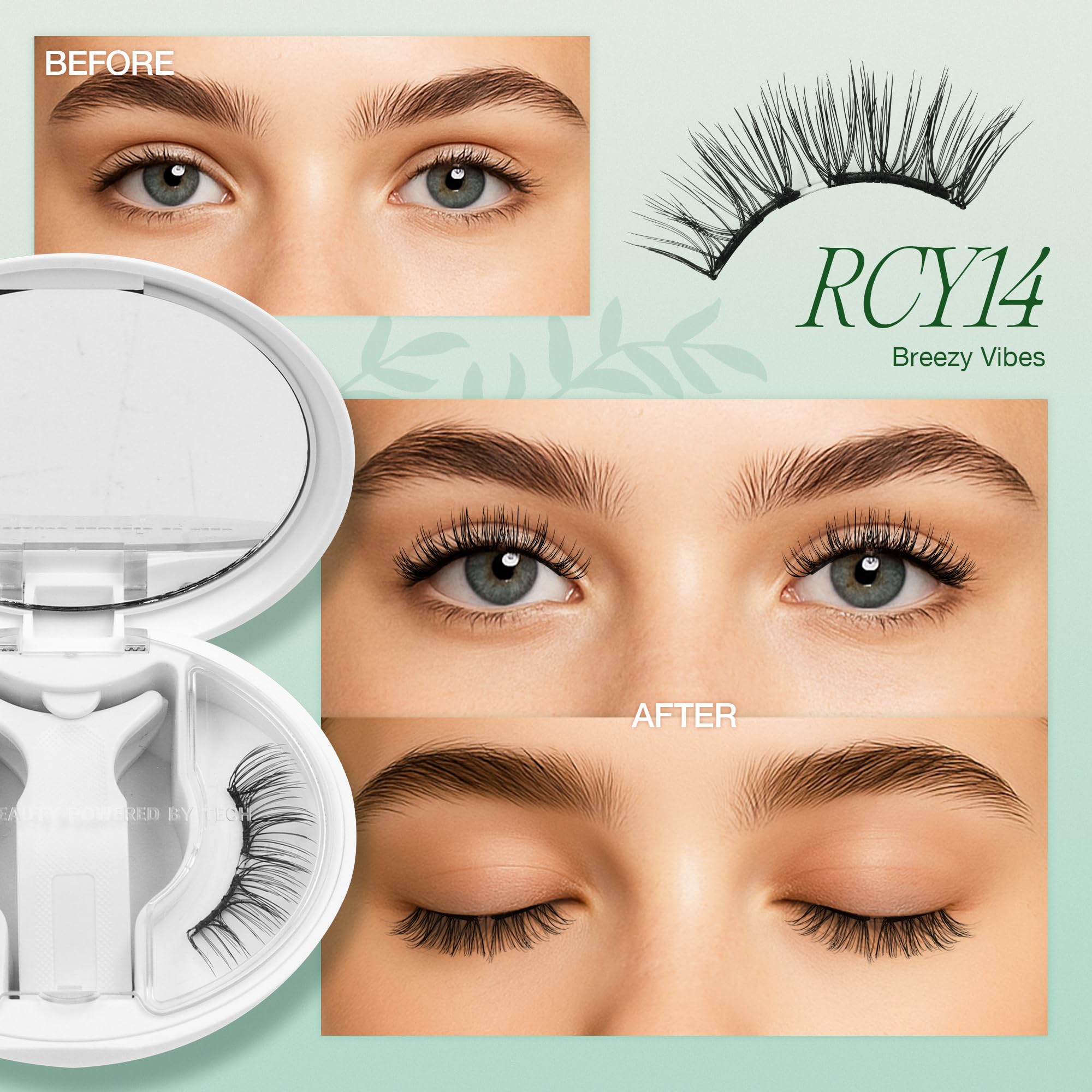 LASHVIEW Weiche, magnetische Wimpern mit Applikator, wiederverwendbar, weich, magnetisch, natürliches Aussehen, kein Kleber erforderlich, bequem und praktisch, tragbare All-in-One-Box (L14)