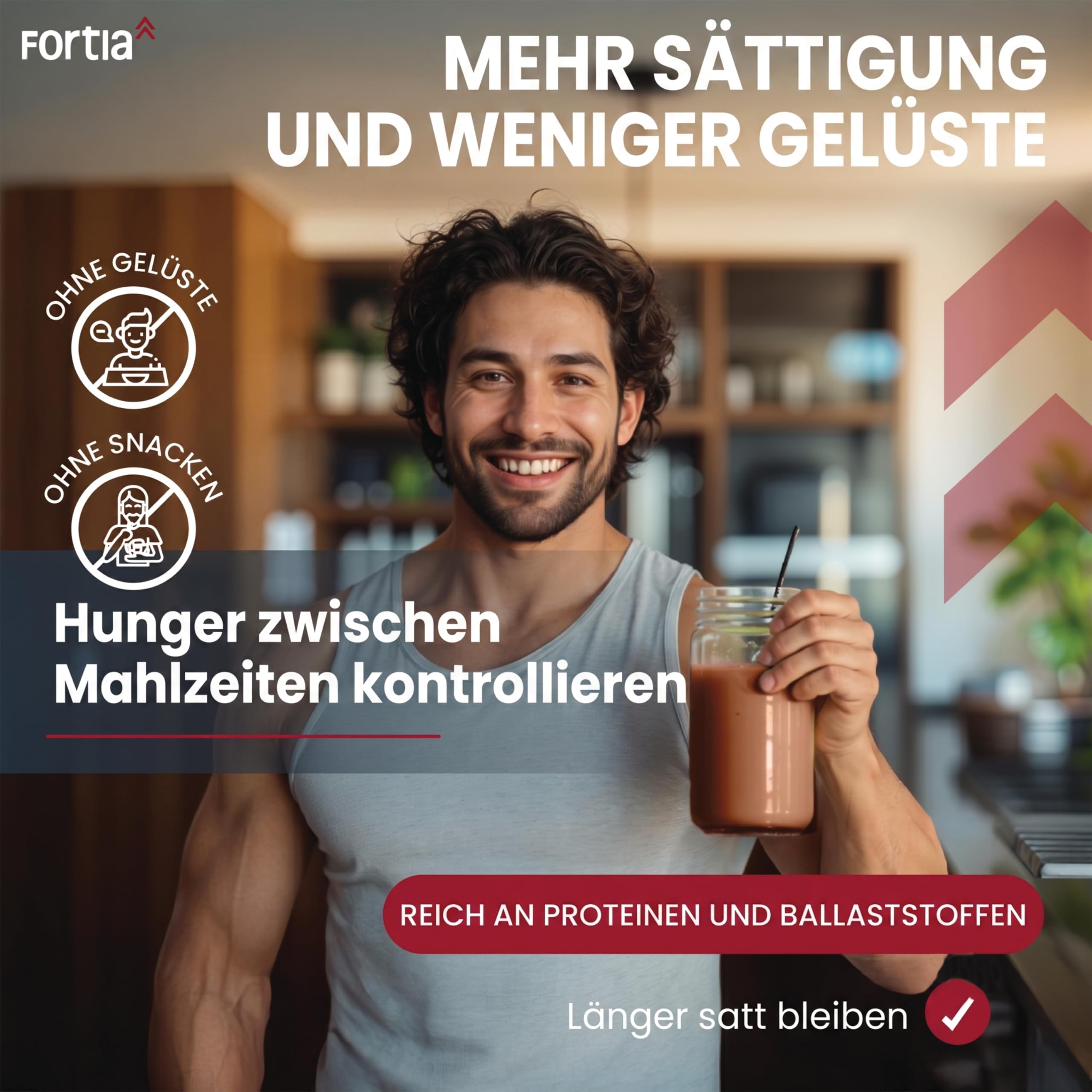 FORTIA Fit Meal Diät Shake Schokolade | Mahlzeitenersatz mit 16 g Protein, nur 141 kcal, ohne Zuckerzusatz | Trinkmahlzeit glutenfrei, ideal zum Abnehmen | 920 g, 23 Portionen