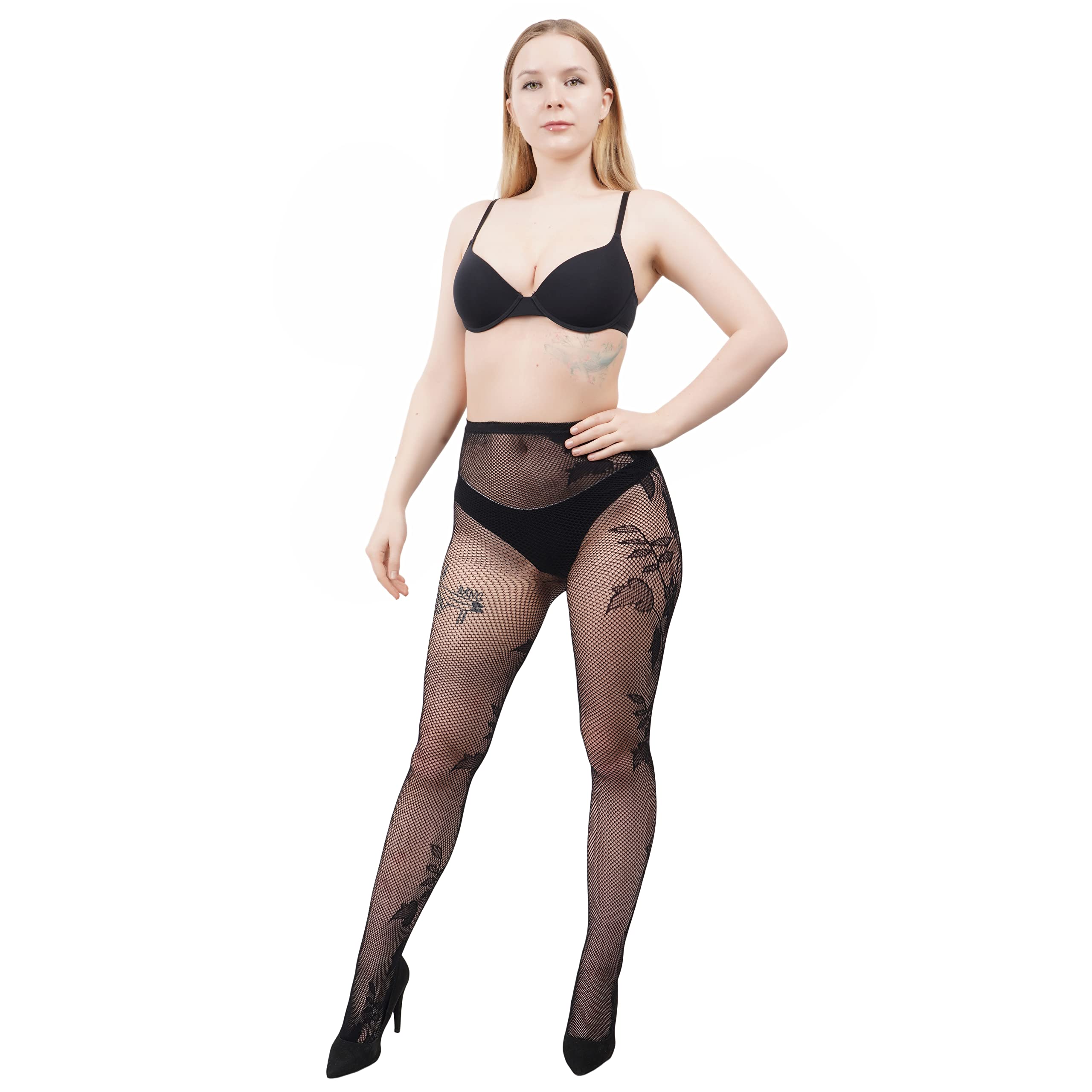 ramanuja - fashion as unique as you are. RAMANUJA Women's Textured Full Body Stockings(Black_Free Size)-picture-49