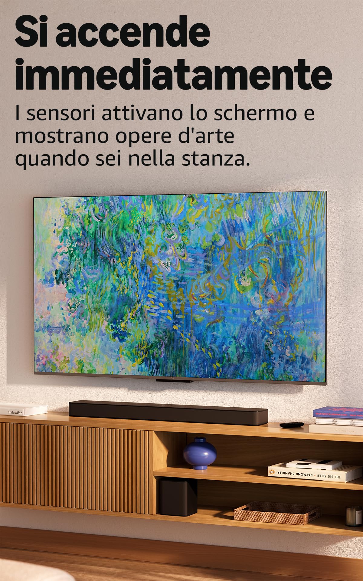 Amazon Ember serie QLED da 55" con Fire TV (ultimo modello), smart TV 4K Ultra HD, HDR10+, Dolby Vision, Dolby Audio, processore quad-core, controllo vocale con Alexa