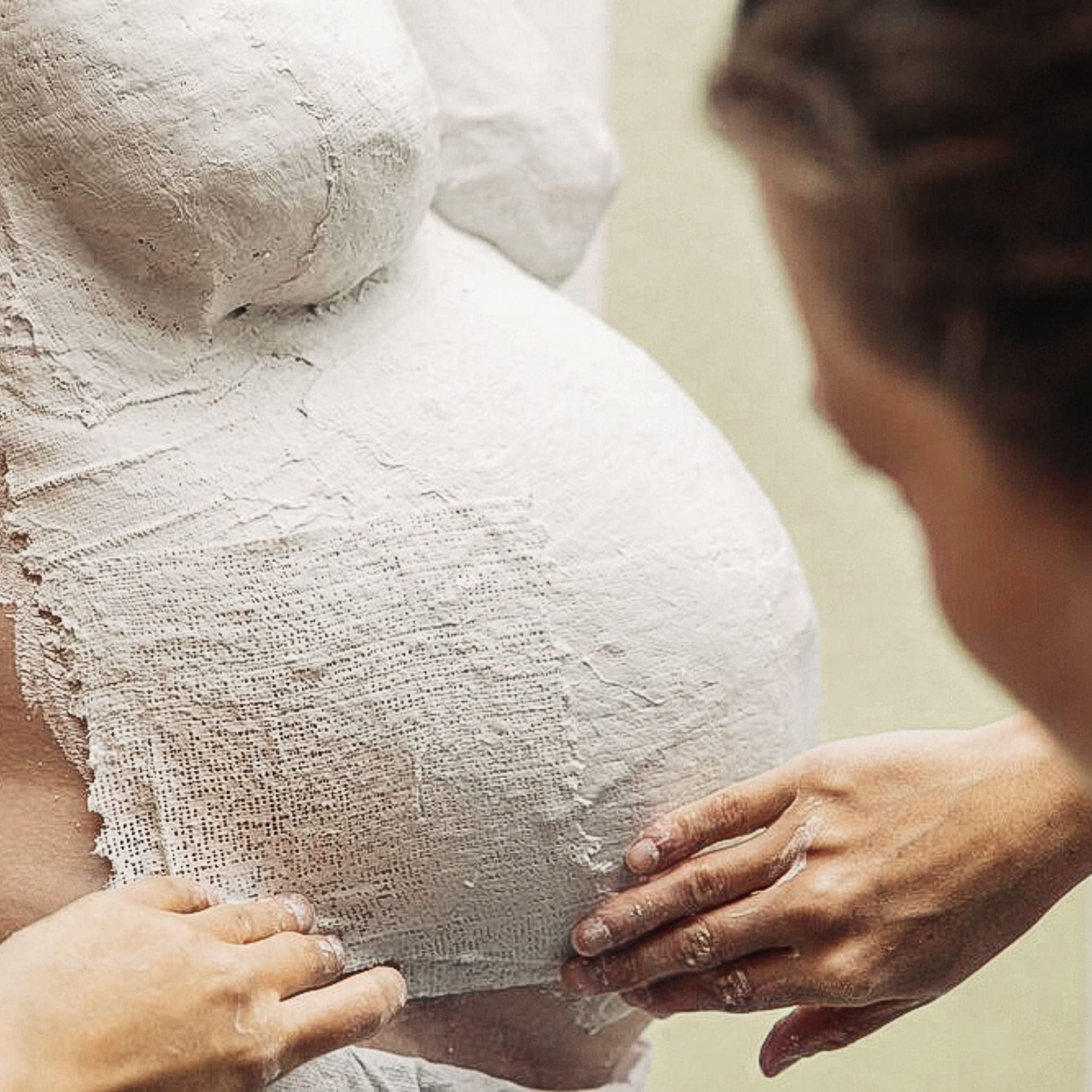 Podpaski gipsowe na brzuch niemowlęcy – zestaw 10 szt. białe – szybkoschnące i przyjazne dla skóry – do ciąży, majsterkowania i modelowania – w zestawie instrukcja e-book (może nie być