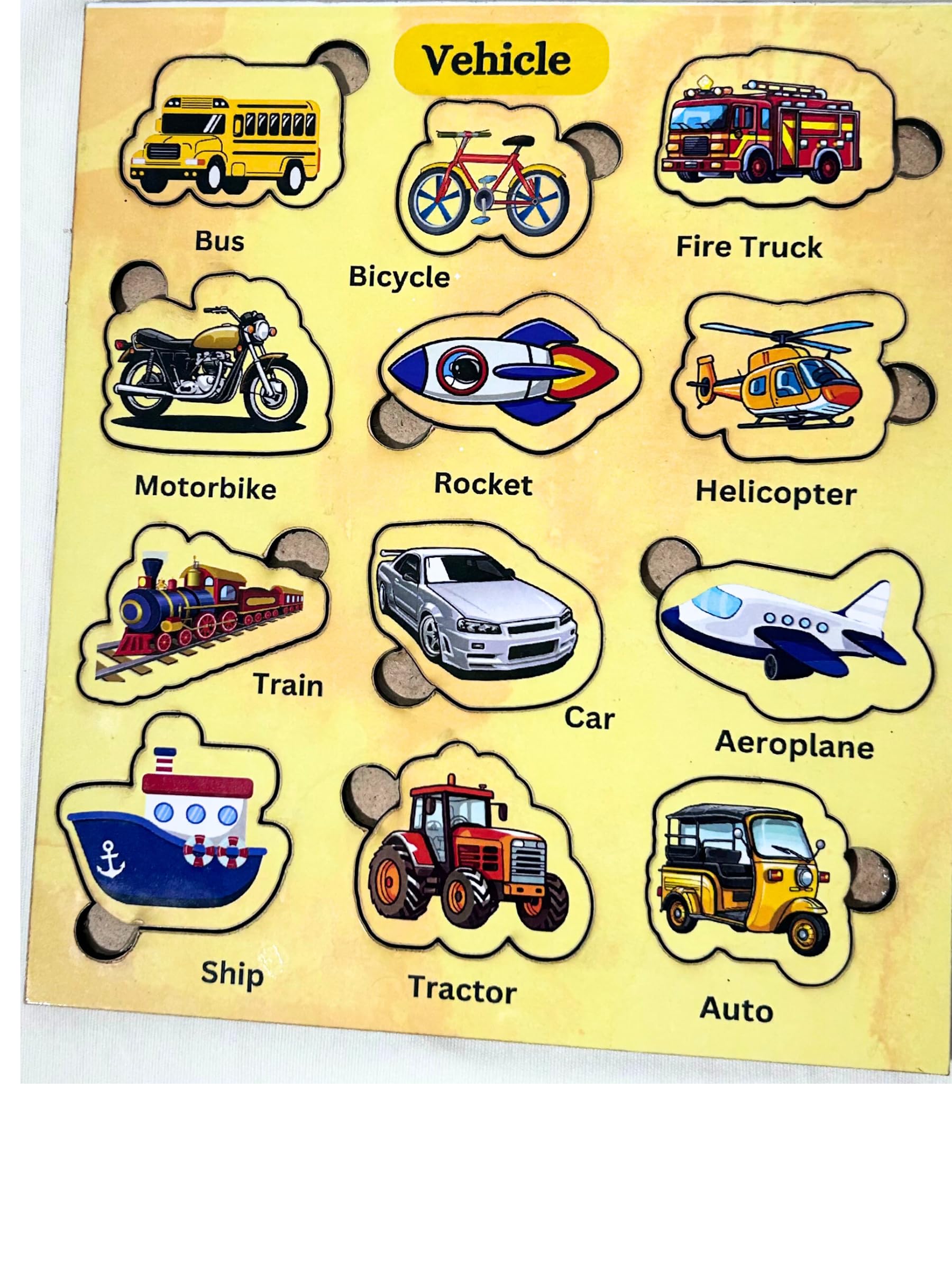 Smart Bee Home Learning Preschool Early Educational and Montessori Educational Learning Development Colorful Vehicle Wooden Peg Puzzle Board Games for Kids Age 1-7 Years Old Child -12 Pieces (B0CP15KWQ4) Amazon Price History, Amazon Price Tracker
