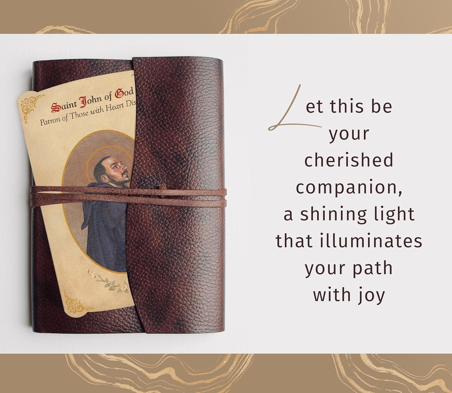 Trendzeen Saint John of God Pendant (1 inch) - Saint John of God Medal, St John Prayer Card, The Lord's Prayer Card - St. John of God Patron Saint of Heart Disease Catholic Themed Set of 2 Items - Image 4