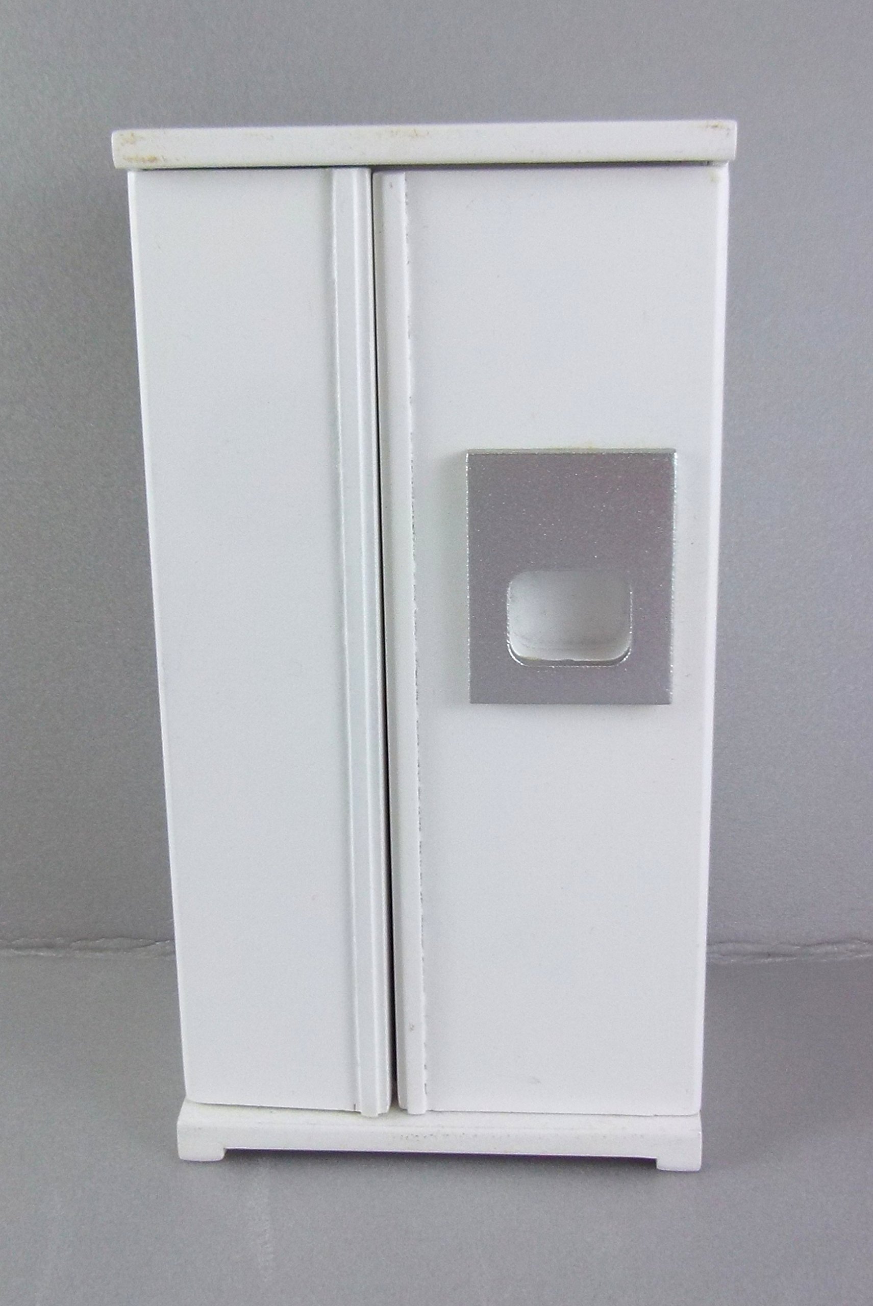 1:12 Miniatura per casa delle bambole in legno bianco Frigorifero Congelatore Modello per casa delle bambole Cucina Mobili Decorazione - Italia
