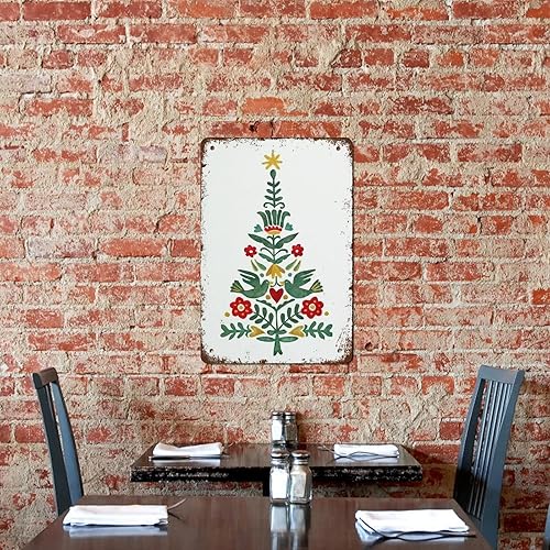 Miniatura 5 de Impresión de Navidad escandinava, árbol de Navidad en acuarela, decoración de Navidad, decoración navideña, impresión de arte popular noruego,