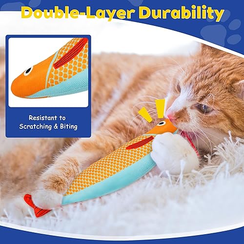 Miniatura 4 de Juguetes para gatos, paquete de 3 juguetes de hierba gatera para gatos, suaves y duraderos con sonido de sonajero, juguetes interactivos para gatos