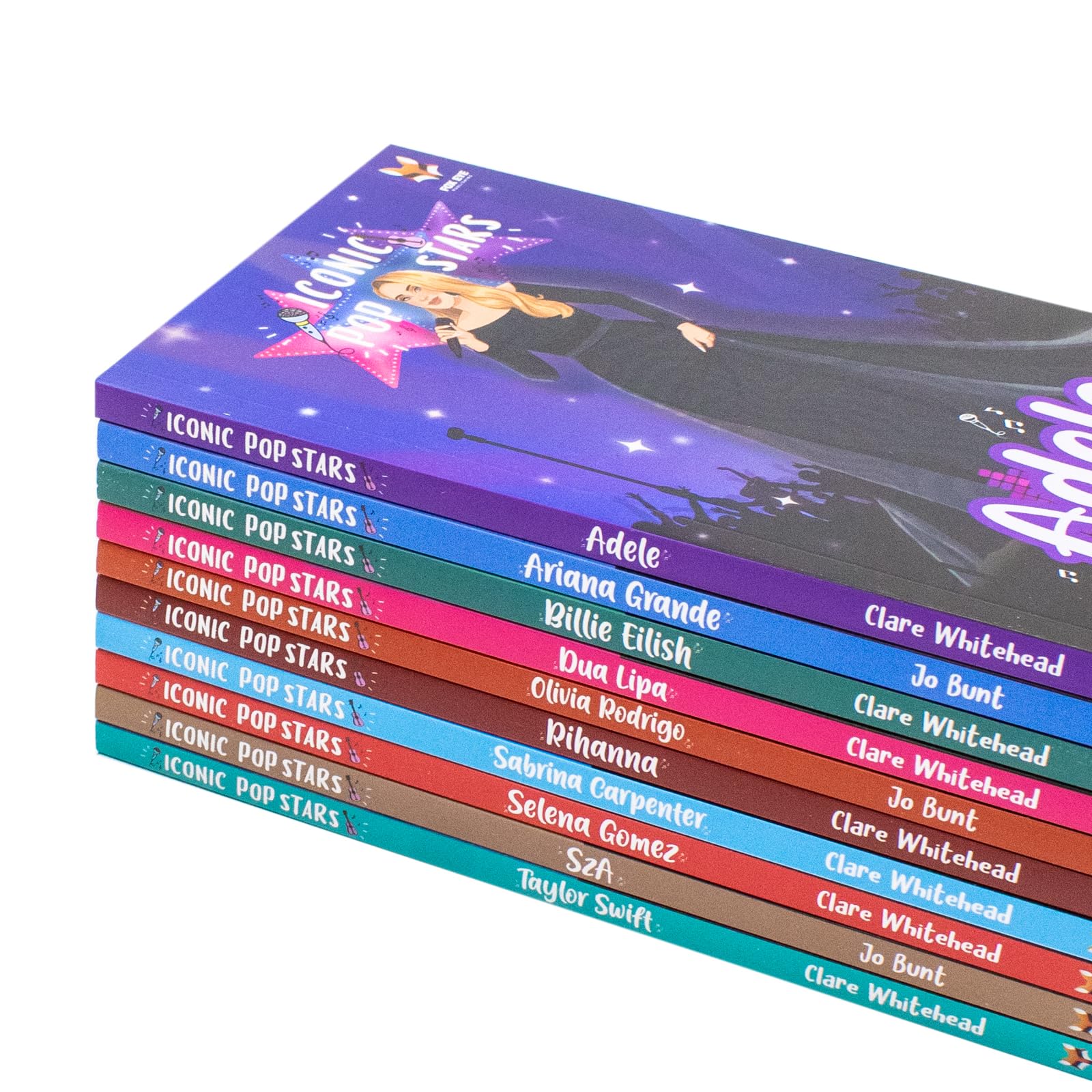 Iconic Popstars 10 Books Box Set: Taylor Swift, Sabrina Carpenter, Ariana Grande, Billie Eilish, SZA, Olivia Rodrigo, Rihanna, Selena Gomez, Adele, Dua Lipa