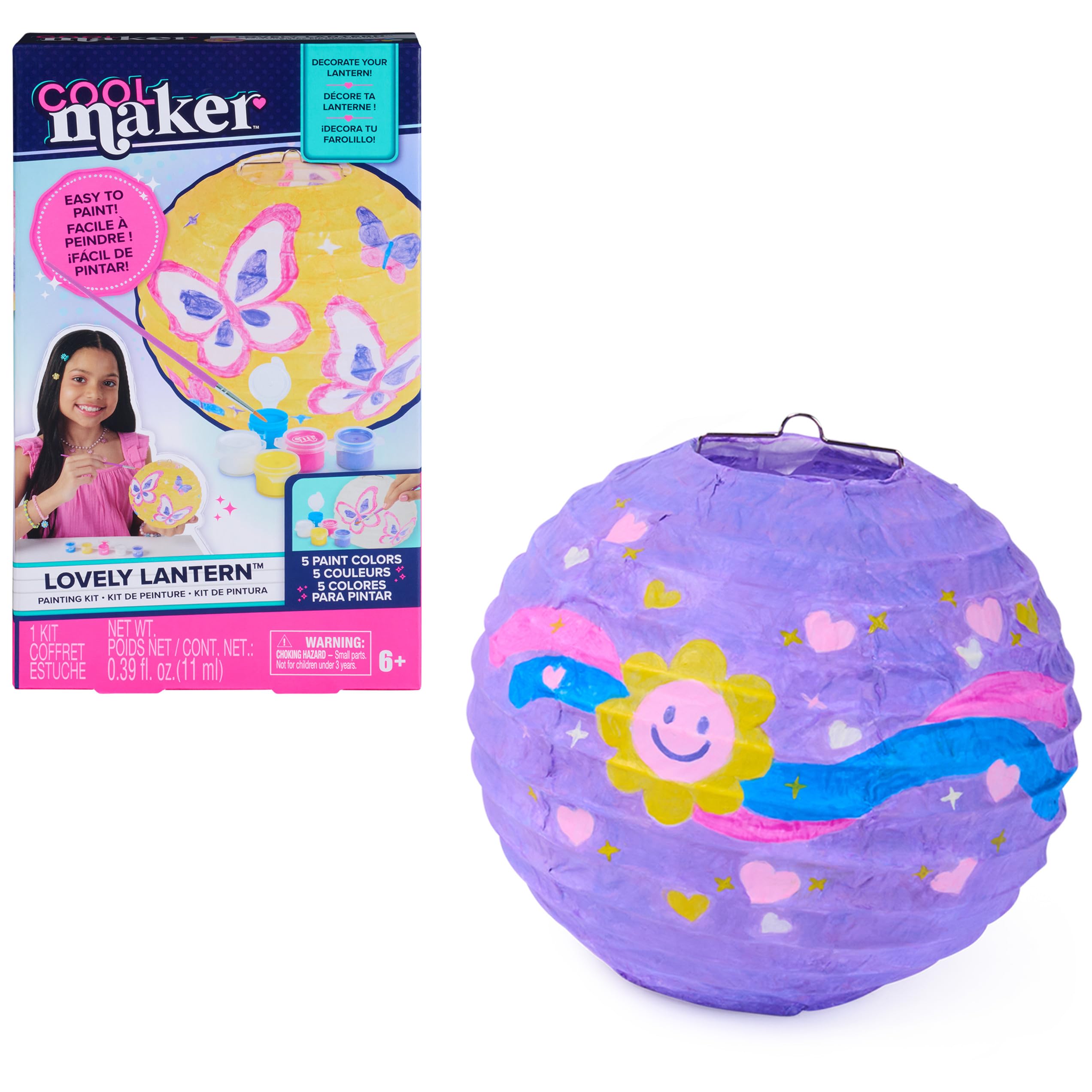 Cool Maker, Lovely Lantern Painting Kit with 5 Colors, Paint & Design a Trendy Lantern, Room Decor Arts and Crafts Kit, Kids Toys for Girls Ages 6 and up