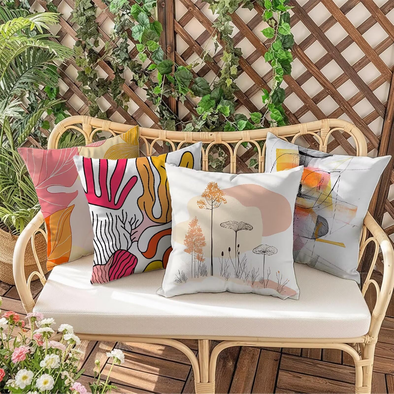 Kissenbezug 65 x 65 Outdoor Kissenbezug 65 x 65cm Doppelseitiger Druck Modern Deko Sofakissen Bezug Einfachheit Kopfkissen Bezug für Frühling Sofa Bett Deko, Geschenke für Frauen (Samt) BZ-17205