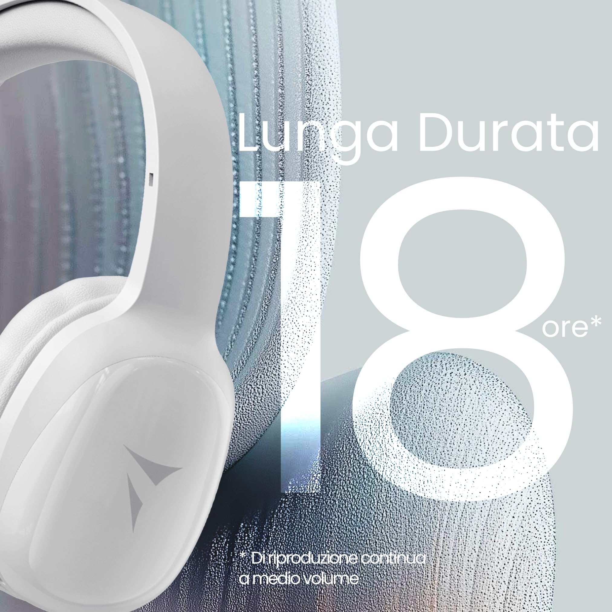 Cuffie Bluetooth 5.3 On-Ear - Fino a 15m - HiFi Stereo, Microfono Integrato, Slot MicroSD per Ascolto Senza Telefono - Regolabili, Pad Imbottiti - Ideali per Gaming/Viaggio/Smartphone (Bianco)